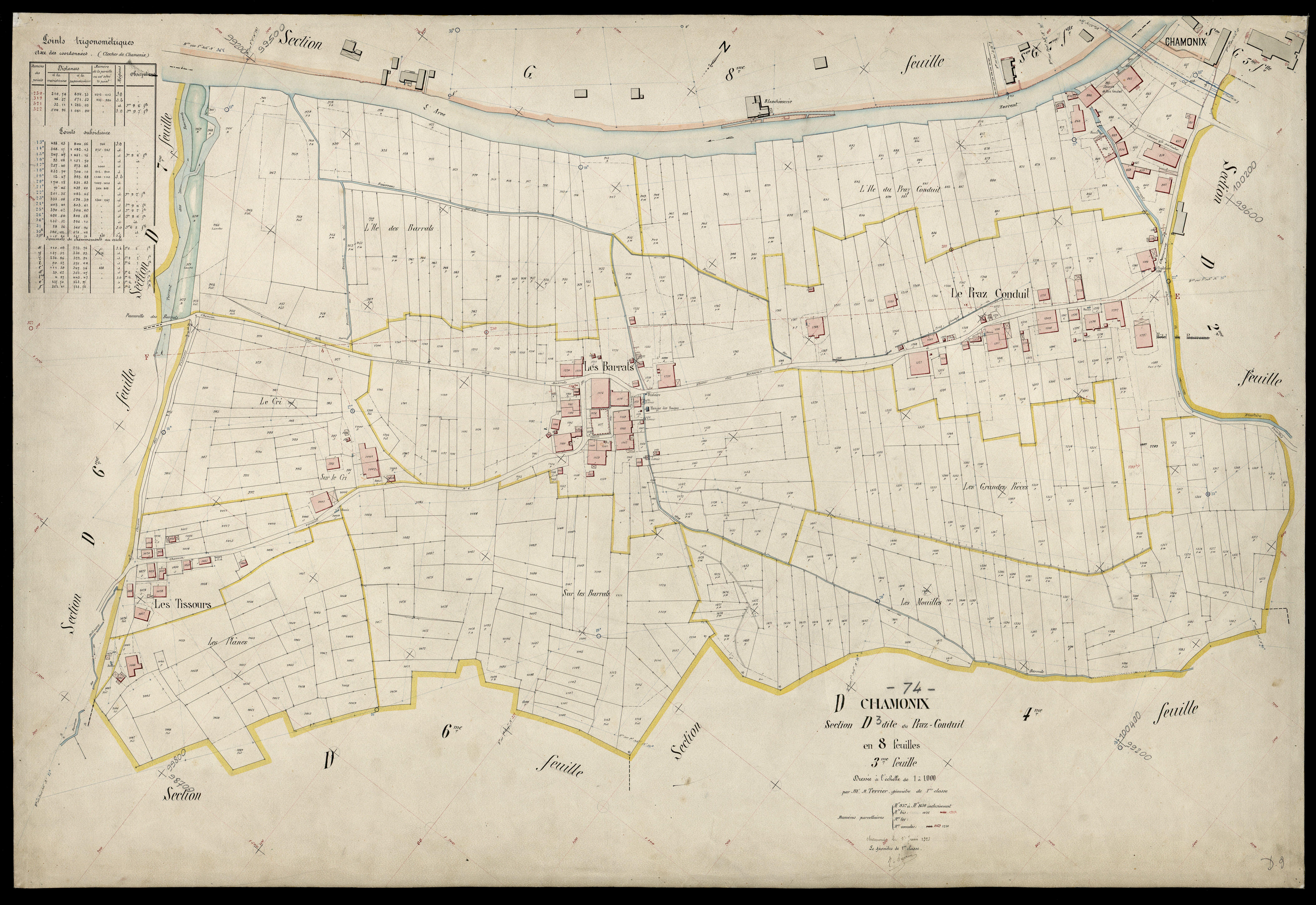 3 P 3 3255 - Feuille n° 4, parcelles n° 1431 à 1640 - 1er juin 1923