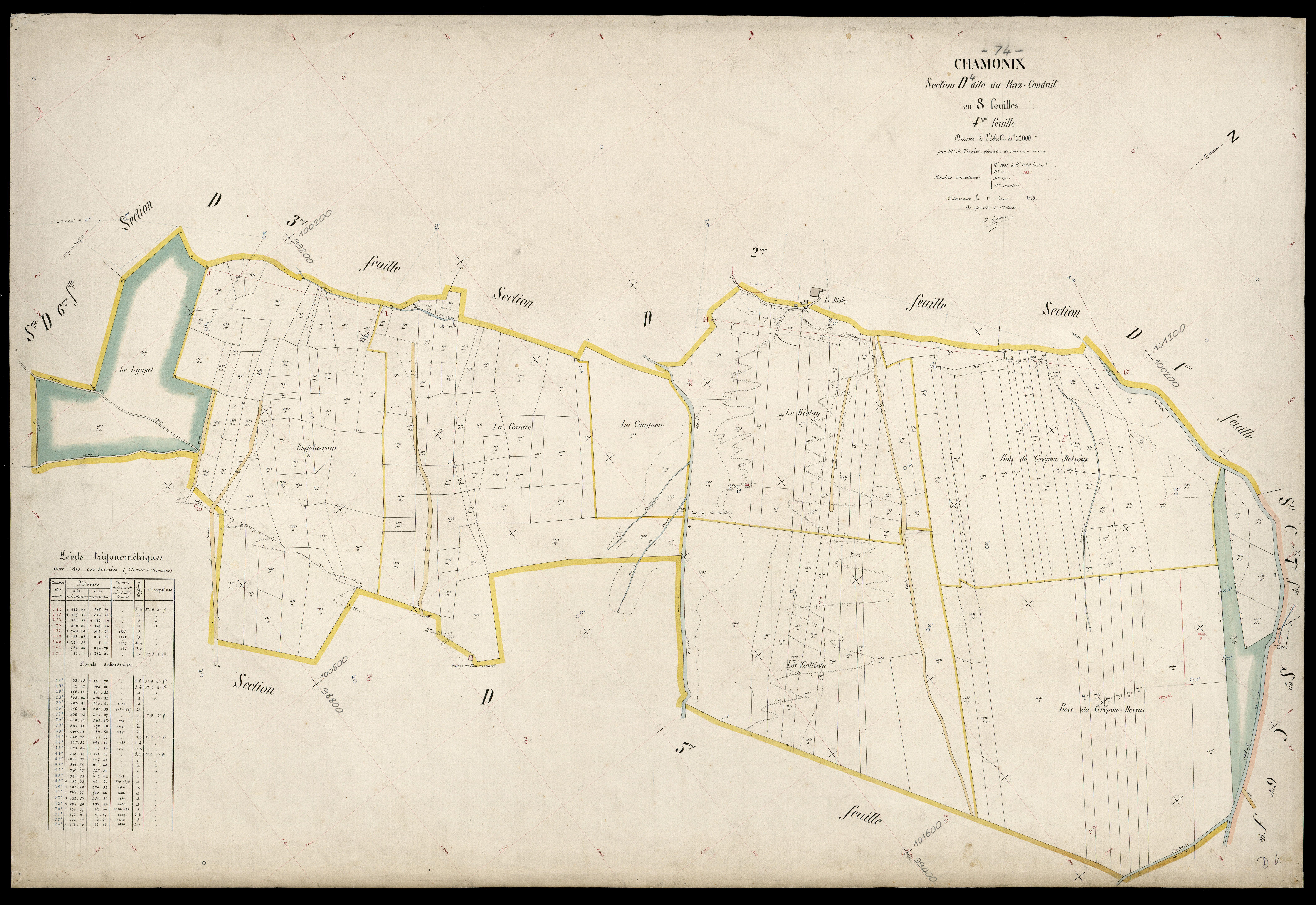 3 P 3 3256 - Feuille n° , parcelles n° 1641 à 1799 - 1er juin 1923
