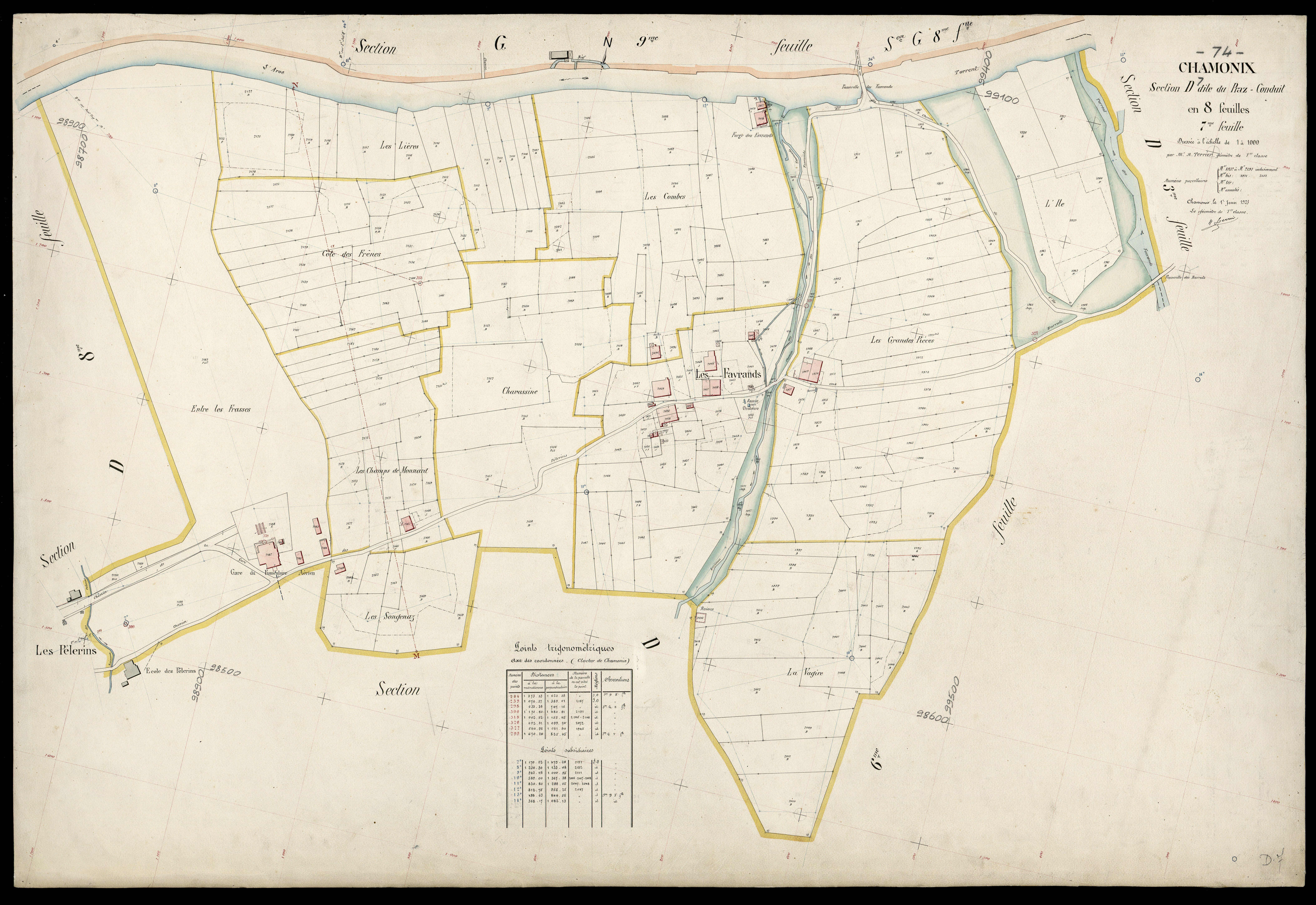 3 P 3 3259 - Feuille n° 8, parcelles n° 2192 à 238 - 1er juin 1923