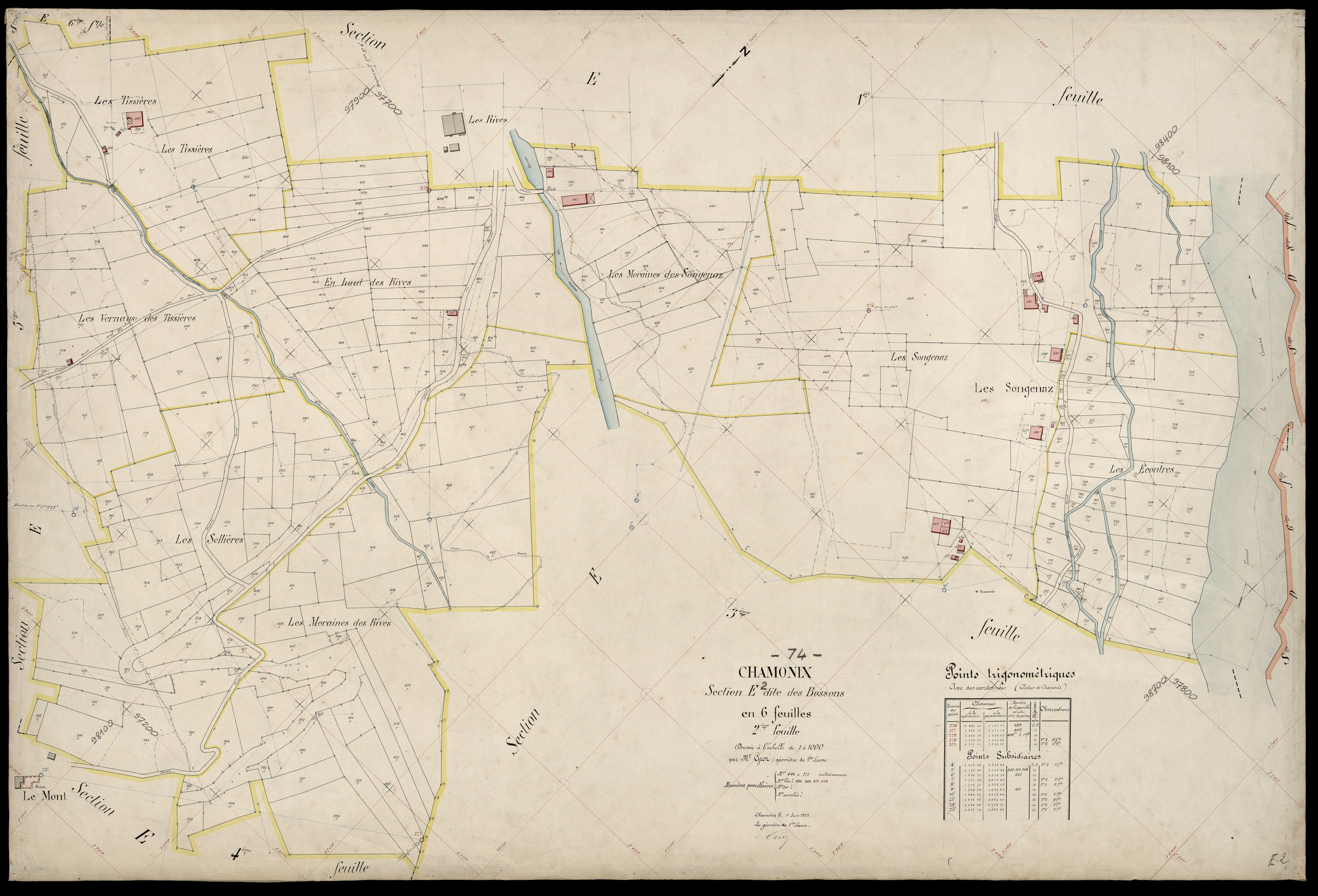 3 P 3 3262 - Feuille n° 3, parcelles n° 778 à 82 - 1er juin 1923