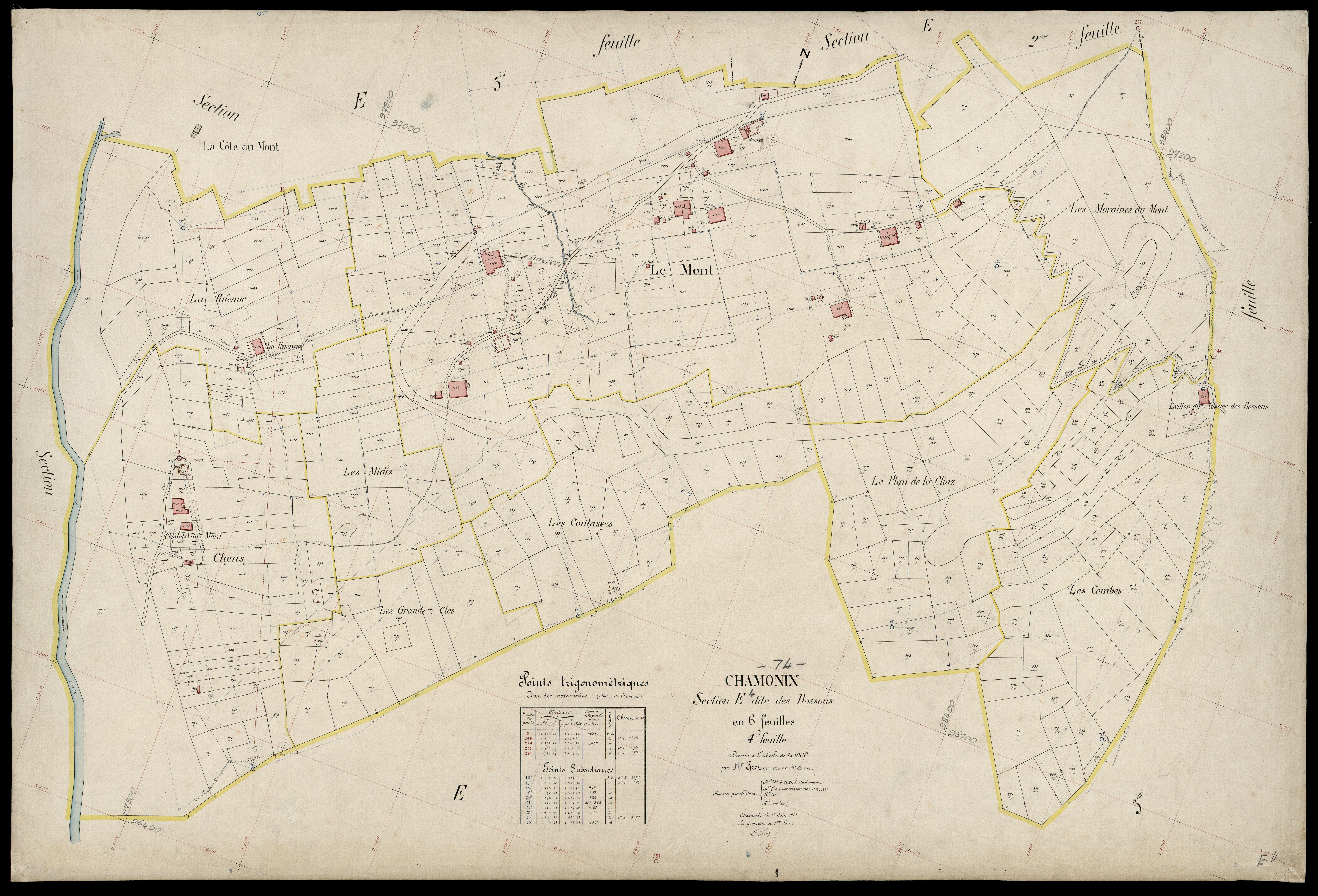 3 P 3 3264 - Feuille n° , parcelles n° 1229 à 1624 - 1er juin 1923