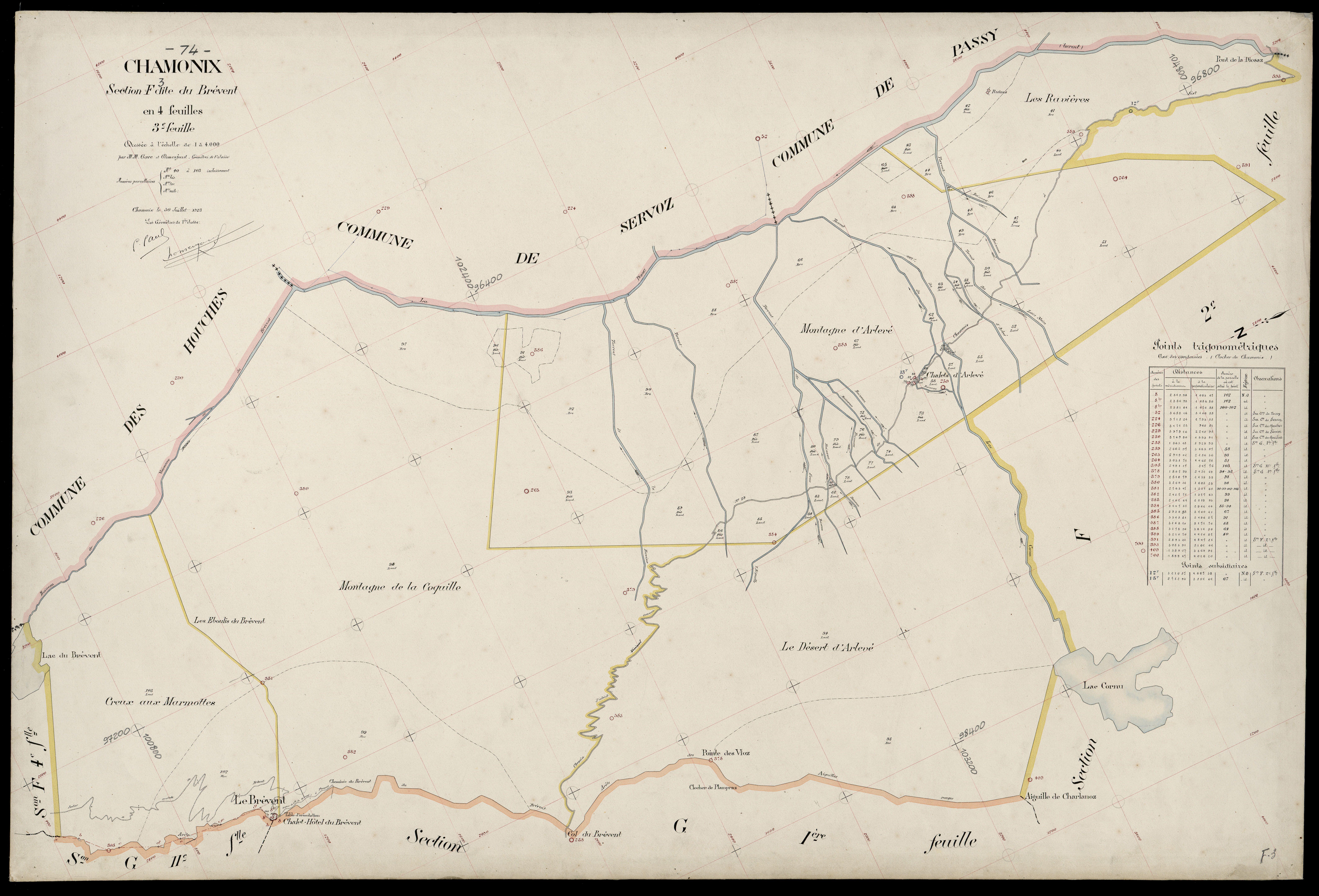 3 P 3 3269 - Feuille n° 4, parcelles n° 104 à 118 - 30 juillet 1923