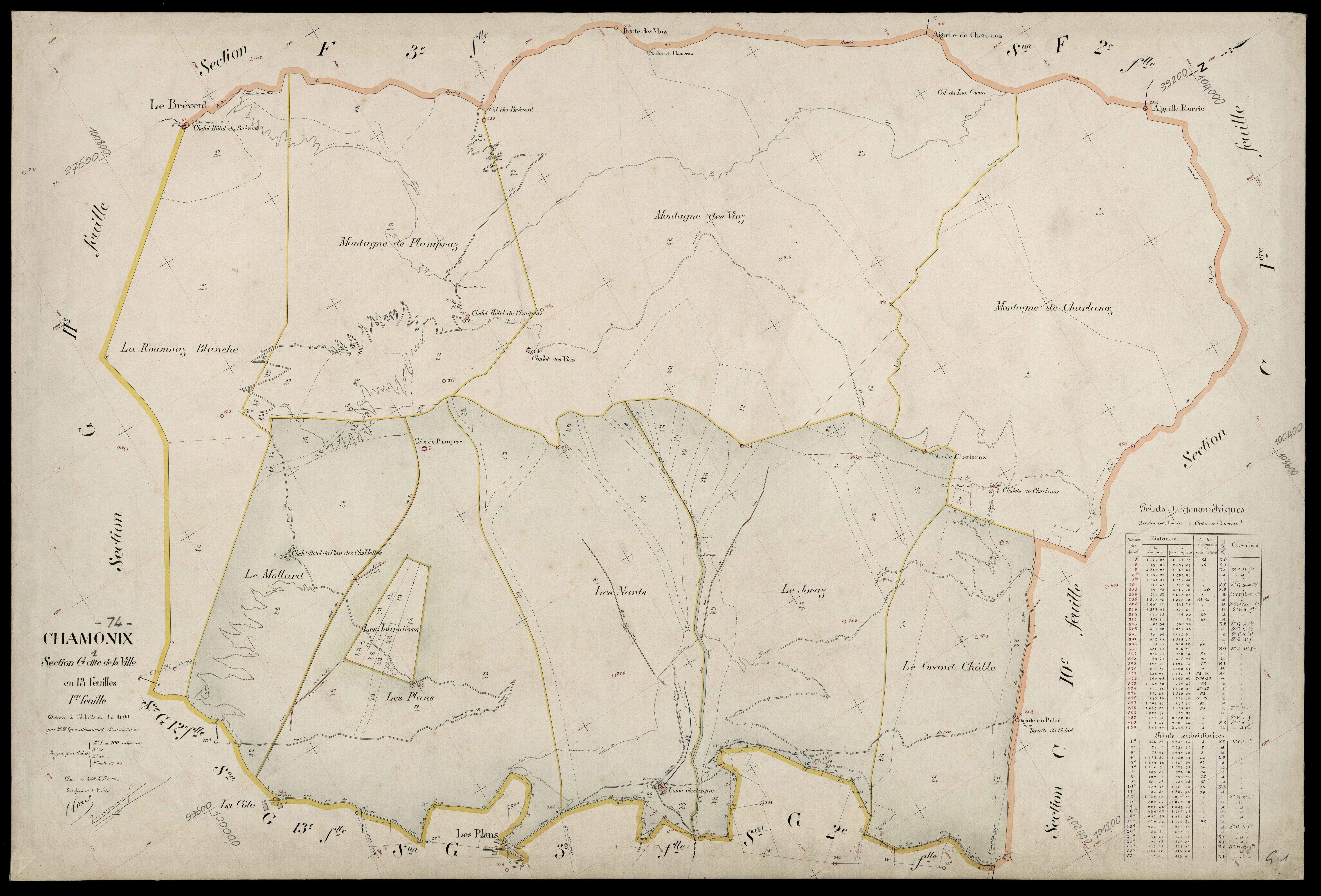 3 P 3 3271 - Feuille n° 2, parcelles n° 101 à 03 - 30 juillet 1923