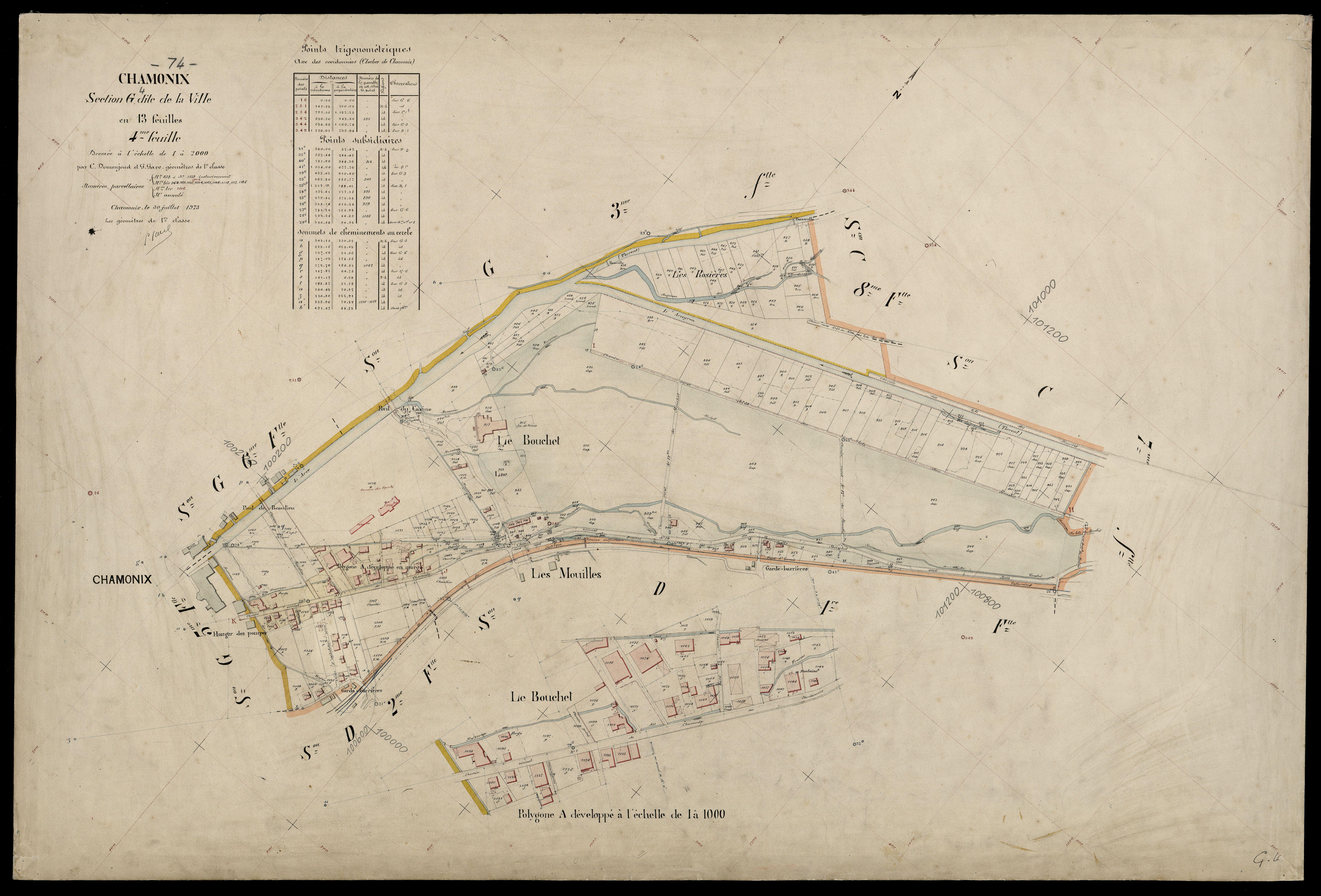 3 P 3 3274 - Feuille n° , parcelles n° 1140 à 1249 - 30 juillet 1923