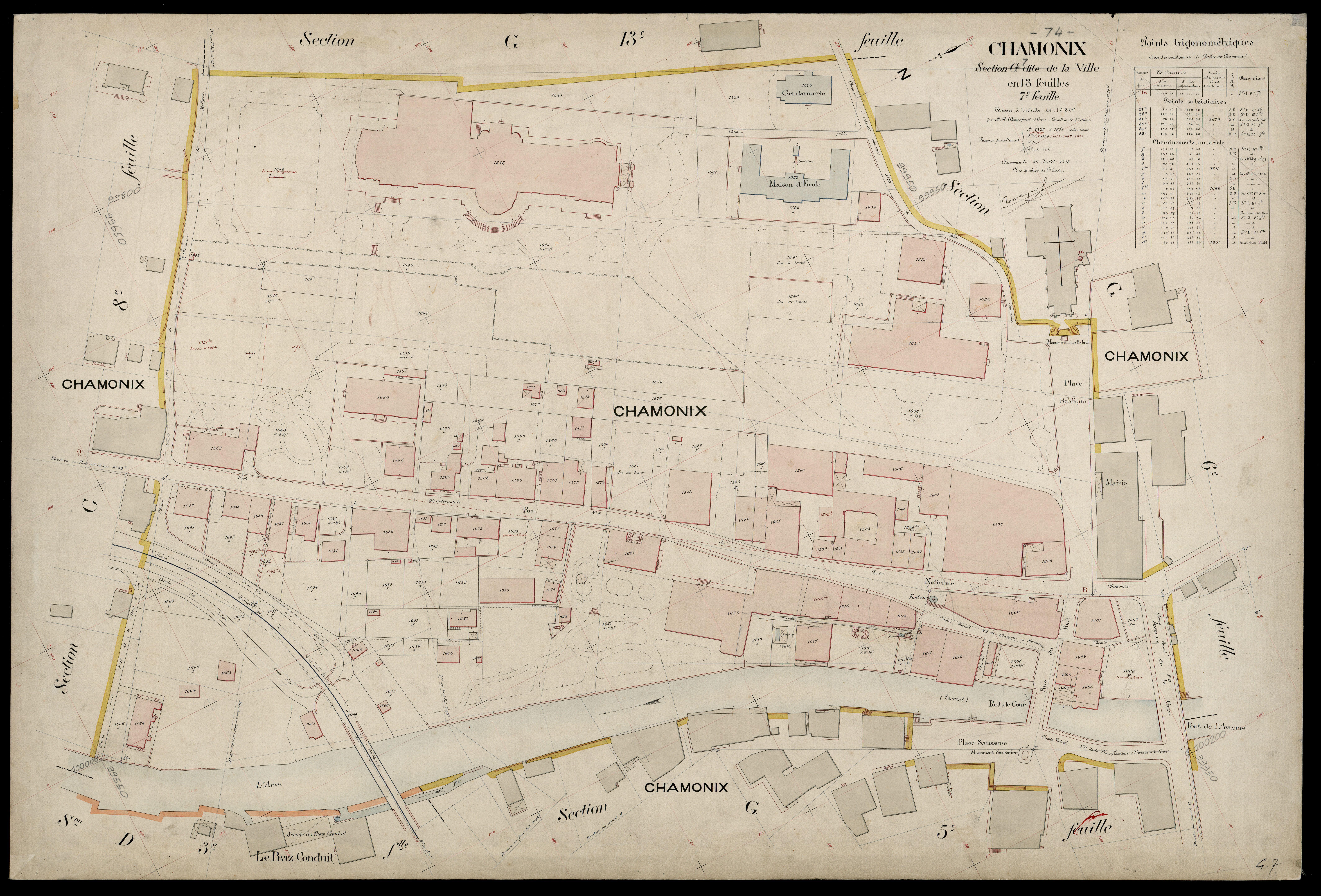 3 P 3 3277 - Feuille n° 8, parcelles n° 1672 à 202 - 30 juillet 1923
