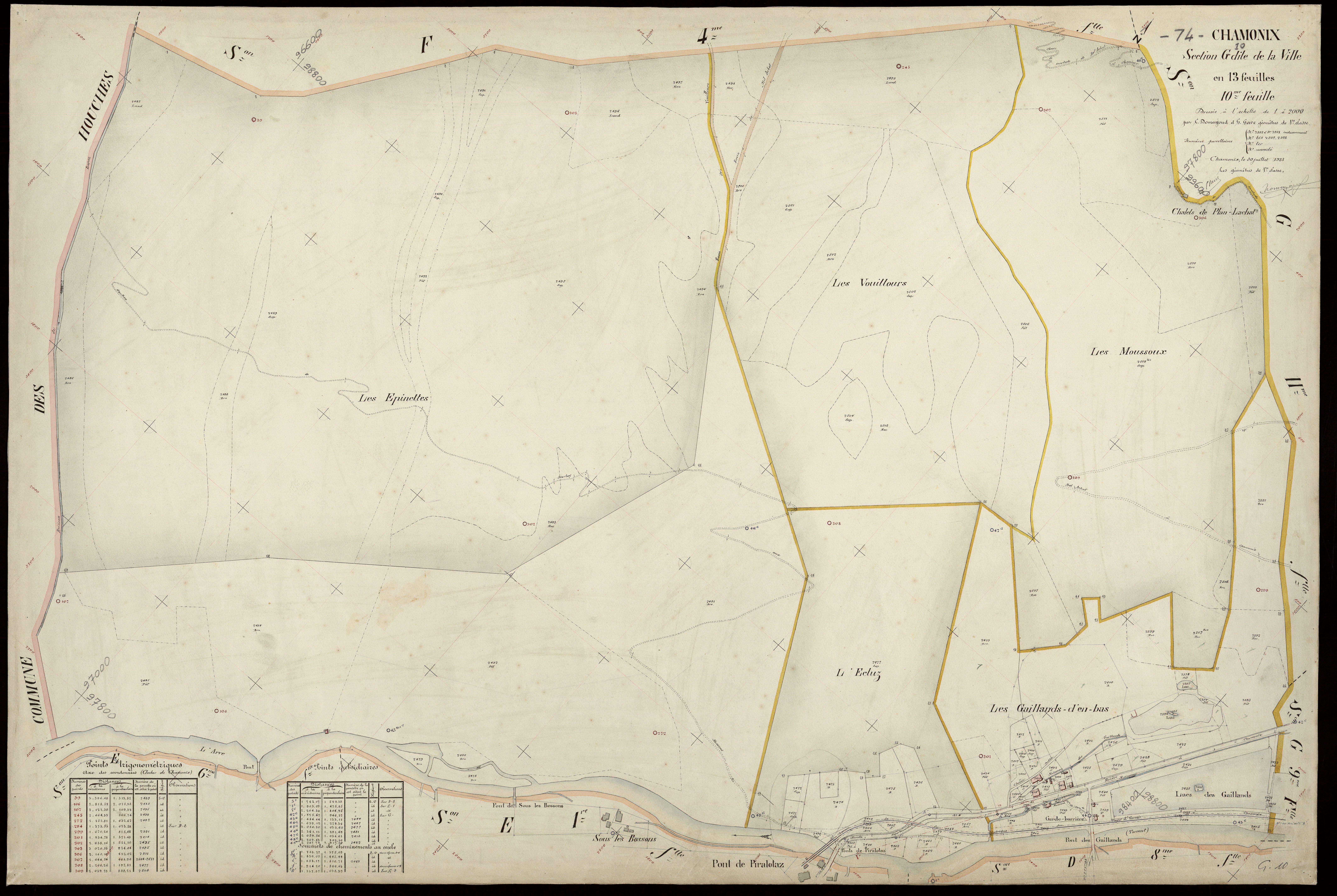 3 P 3 3280 - Feuille n° 11, parcelles n° 213 à 236 - 30 juillet 1923