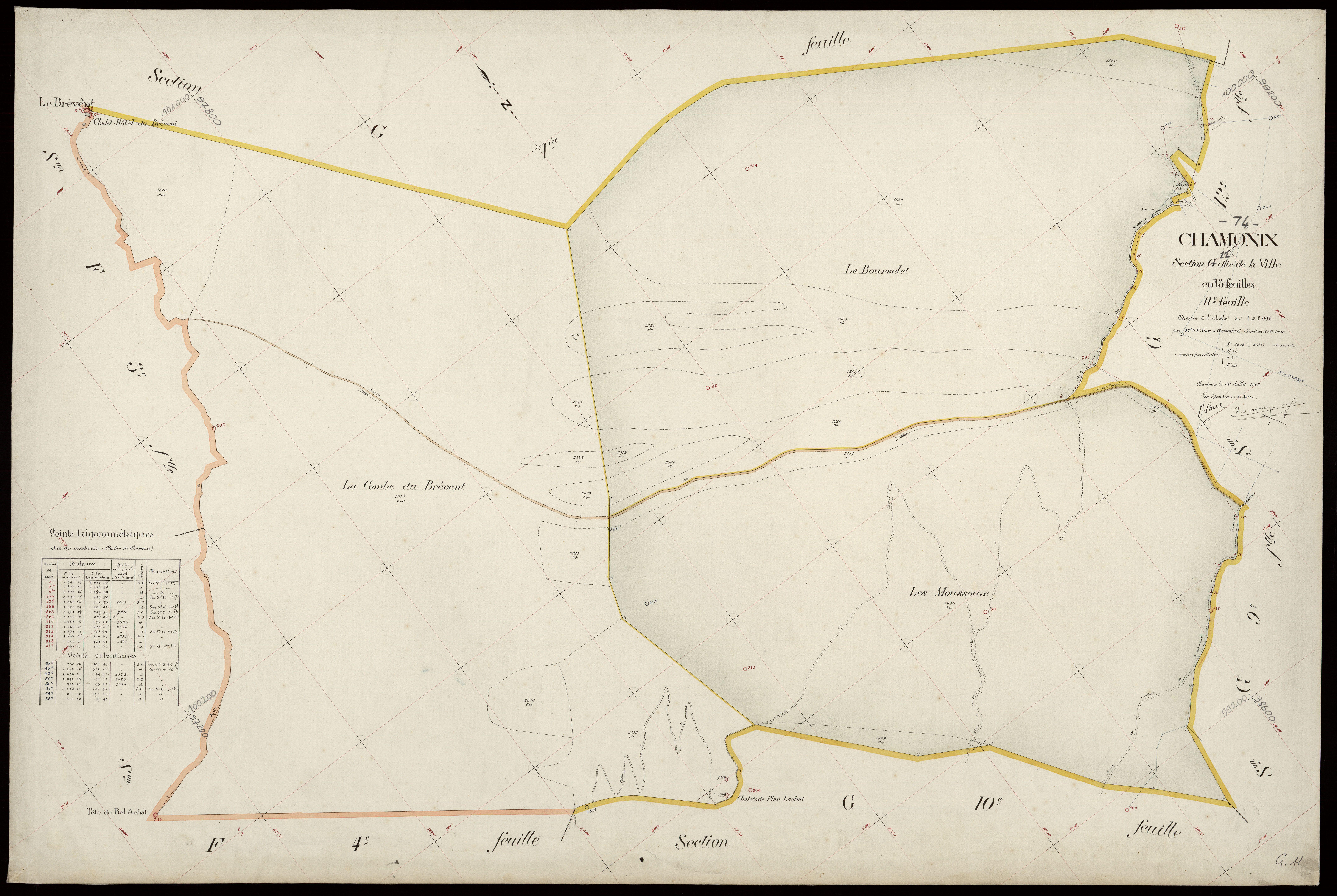 3 P 3 3281 - Feuille n° 12, parcelles n° 237 à 284 - 30 juillet 1923
