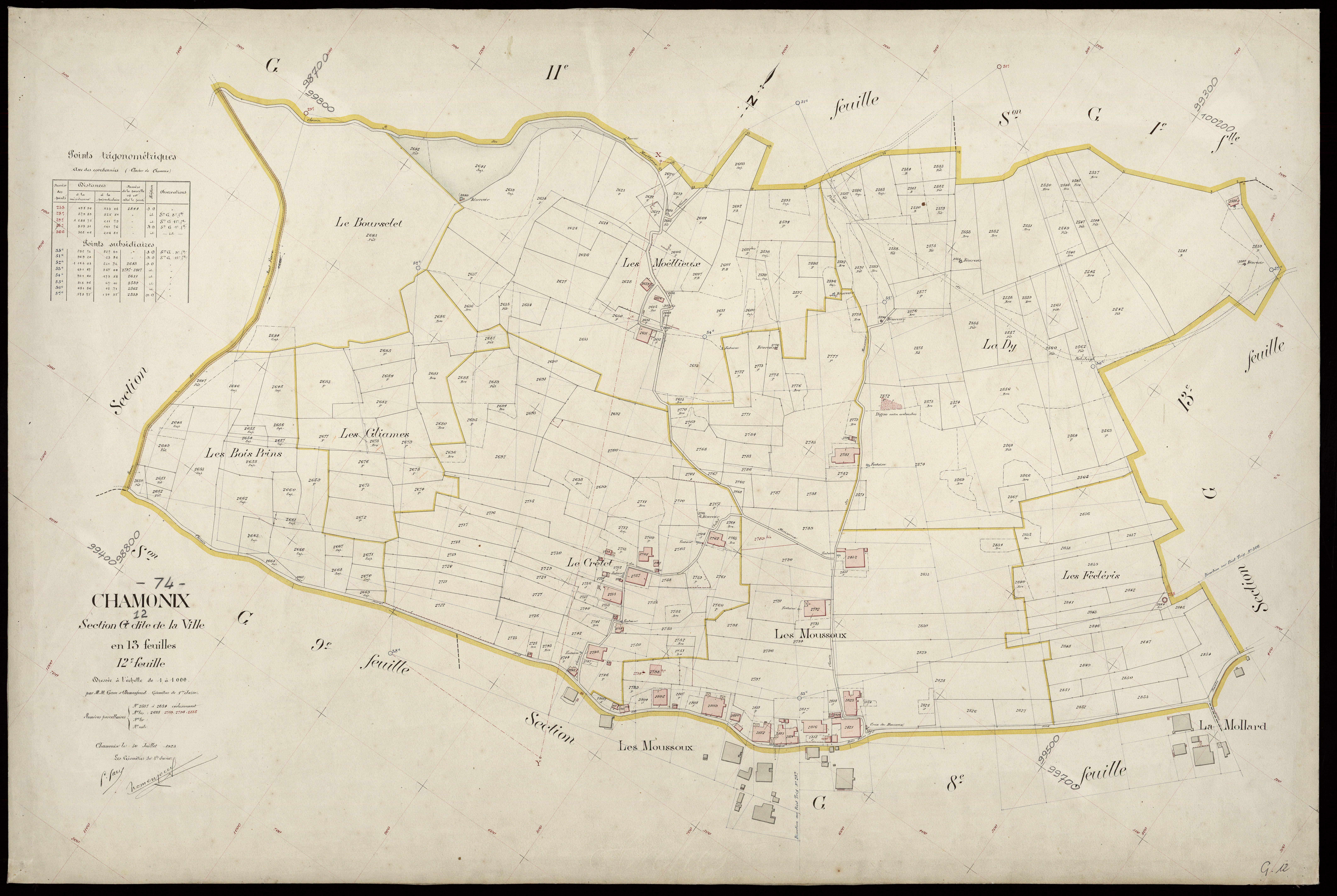 3 P 3 3282 - Feuille n° 13, parcelles n° 28 à 3016 - 30 juillet 1923