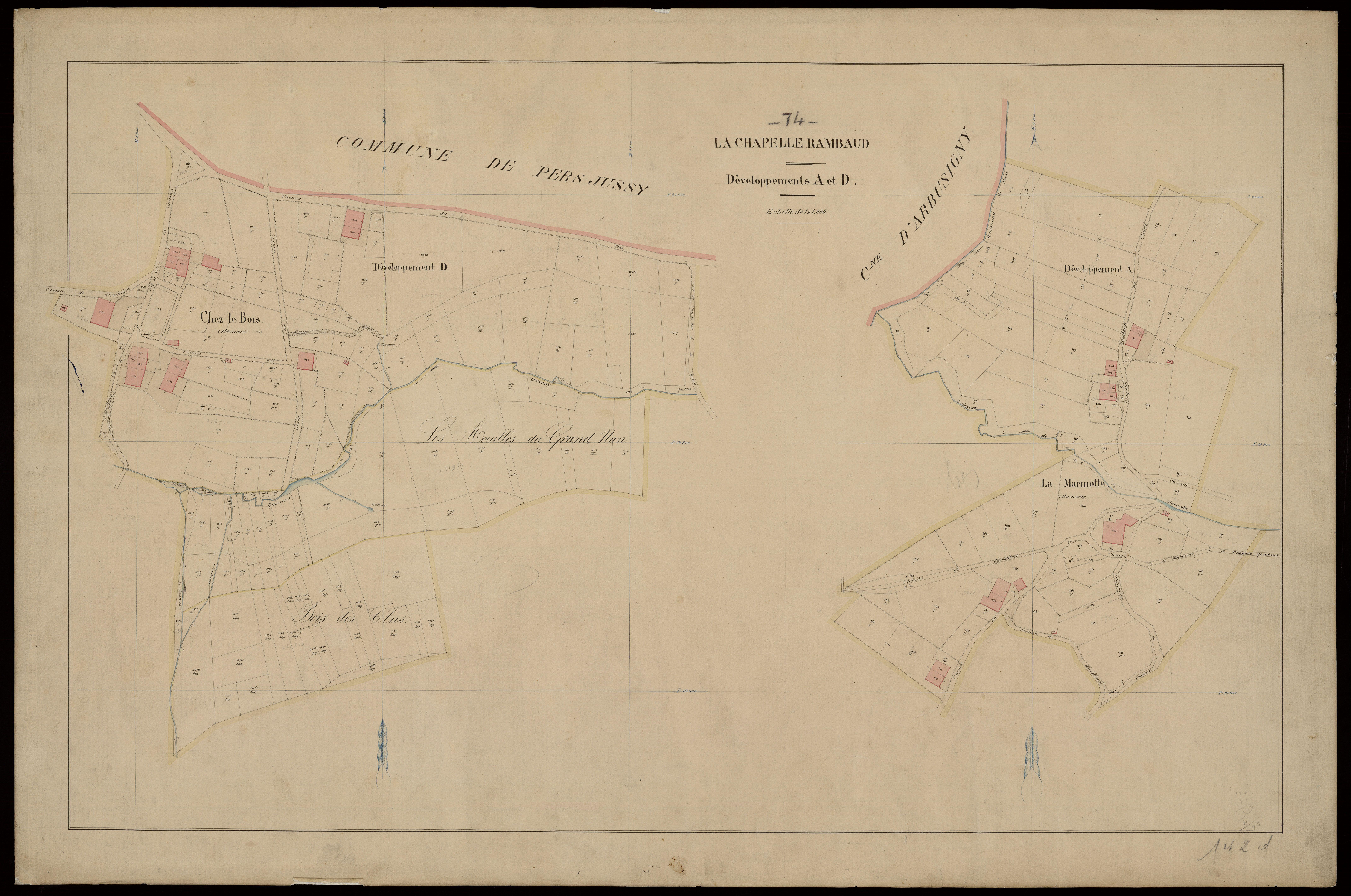 3 P 3 3324 - Feuille n° 3, parcelles n° 132 à 1747 - 20 février 1870
