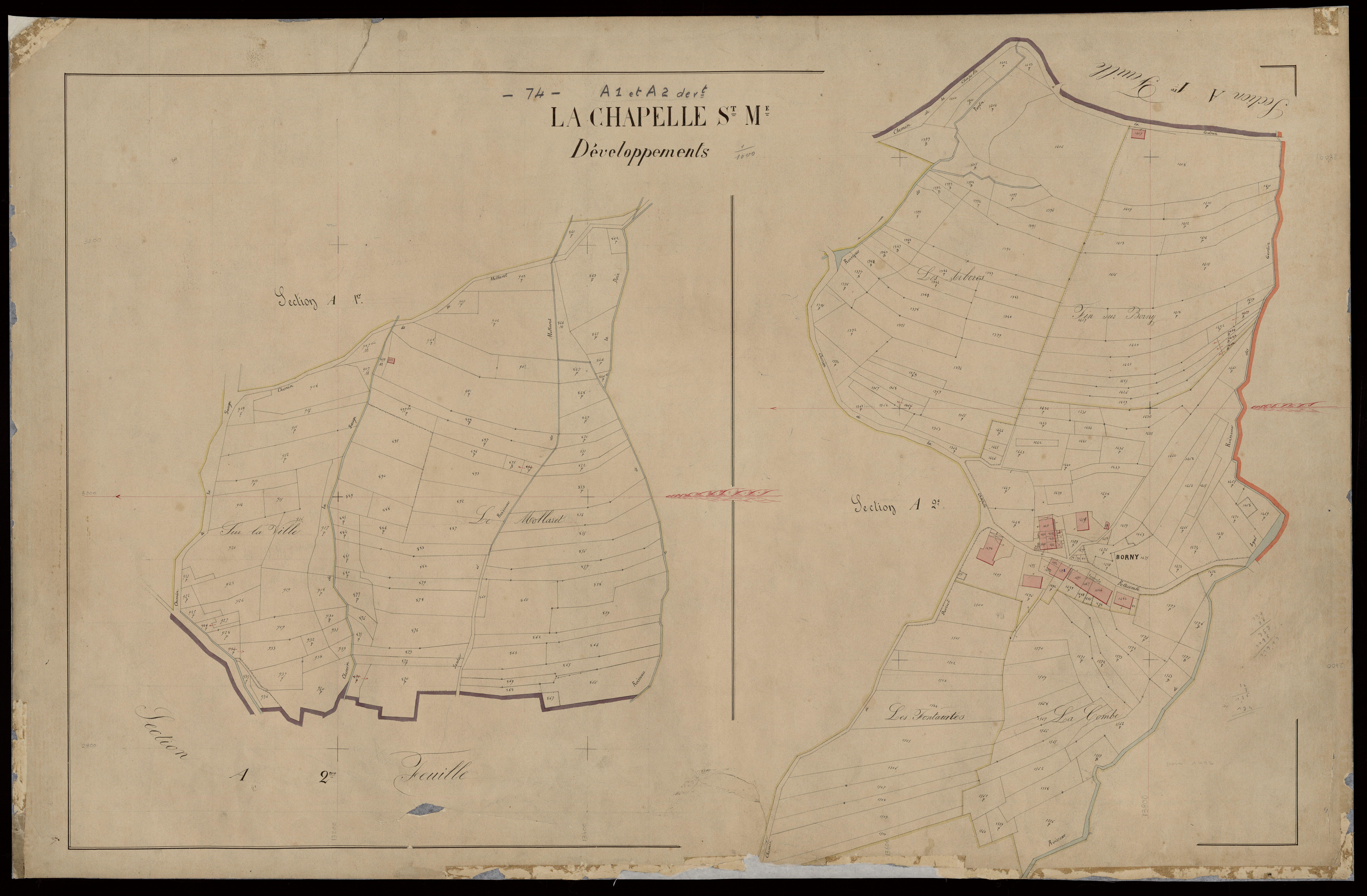 3 P 3 3329 - Feuille n° 3, parcelles n° 177 à 186 - 2 septembre 1866