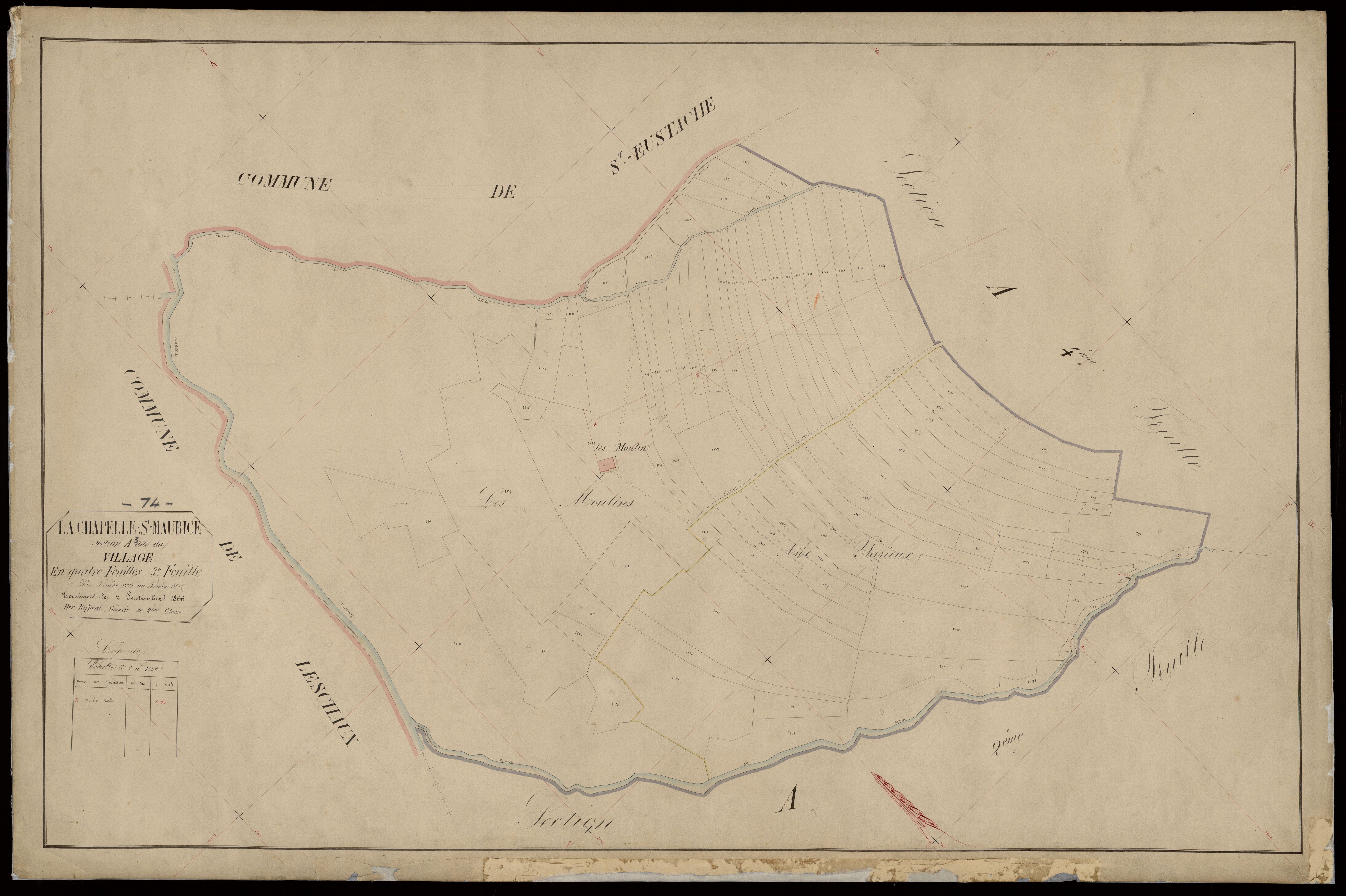 3 P 3 3330 - Feuille n° 4, parcelles n° 1866 à 2040 - 2 septembre 1866