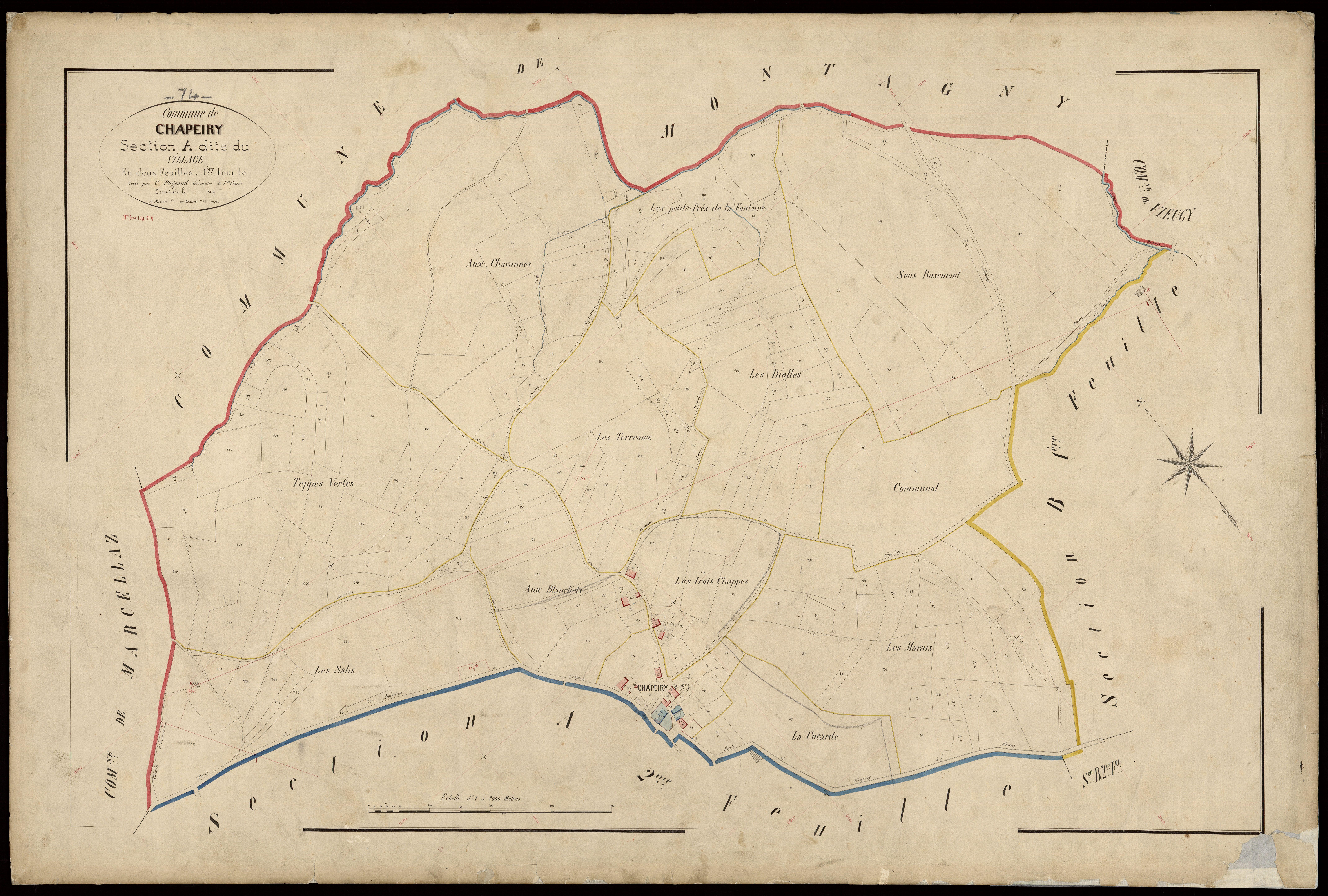 3 P 3 3293 - Feuille n° 2, parcelles n° 230 à 626 - 1864