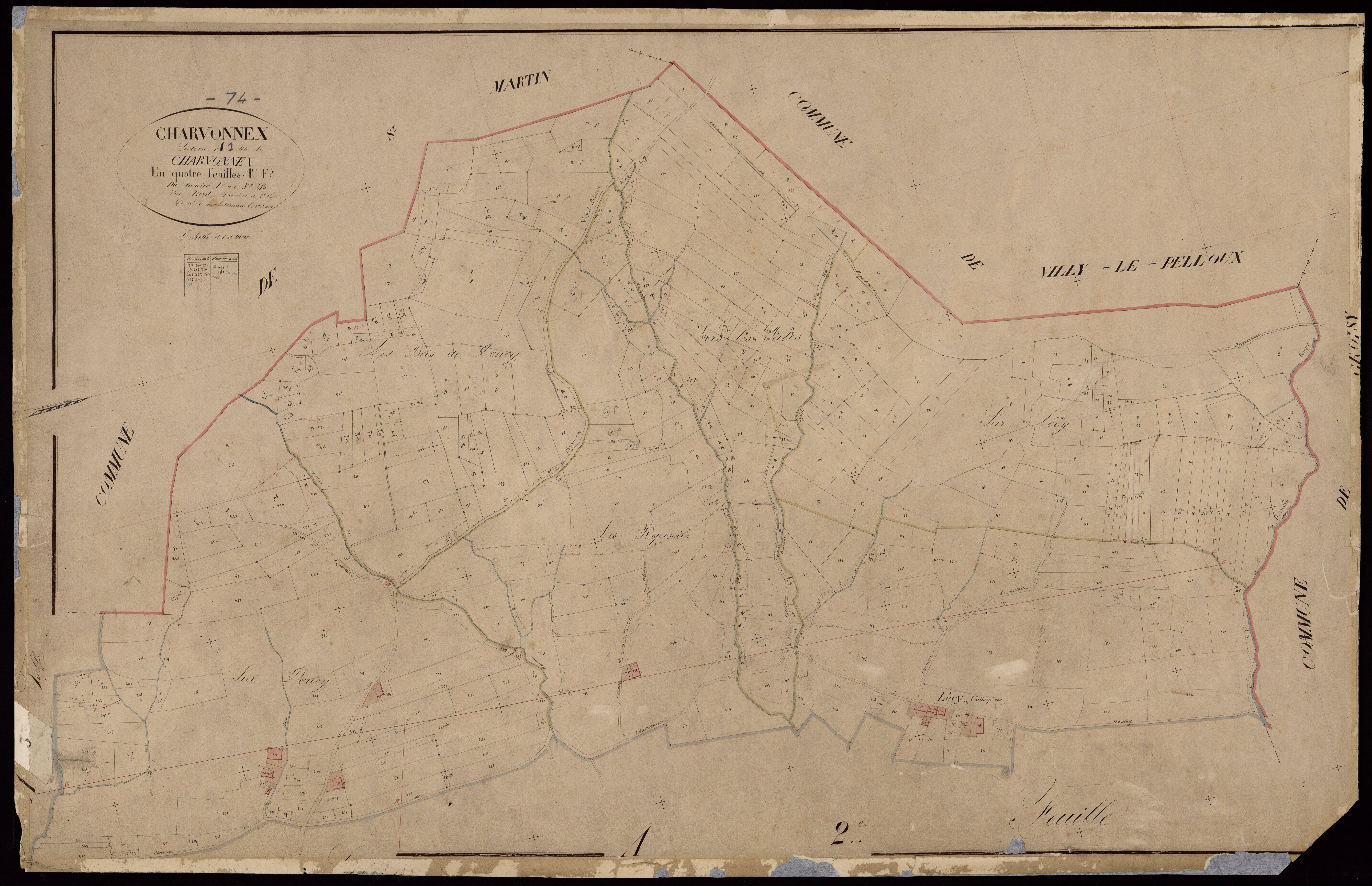 3 P 3 3335 - Feuille n° 2, parcelles n° 414 à 1062 - 1er mars 1866