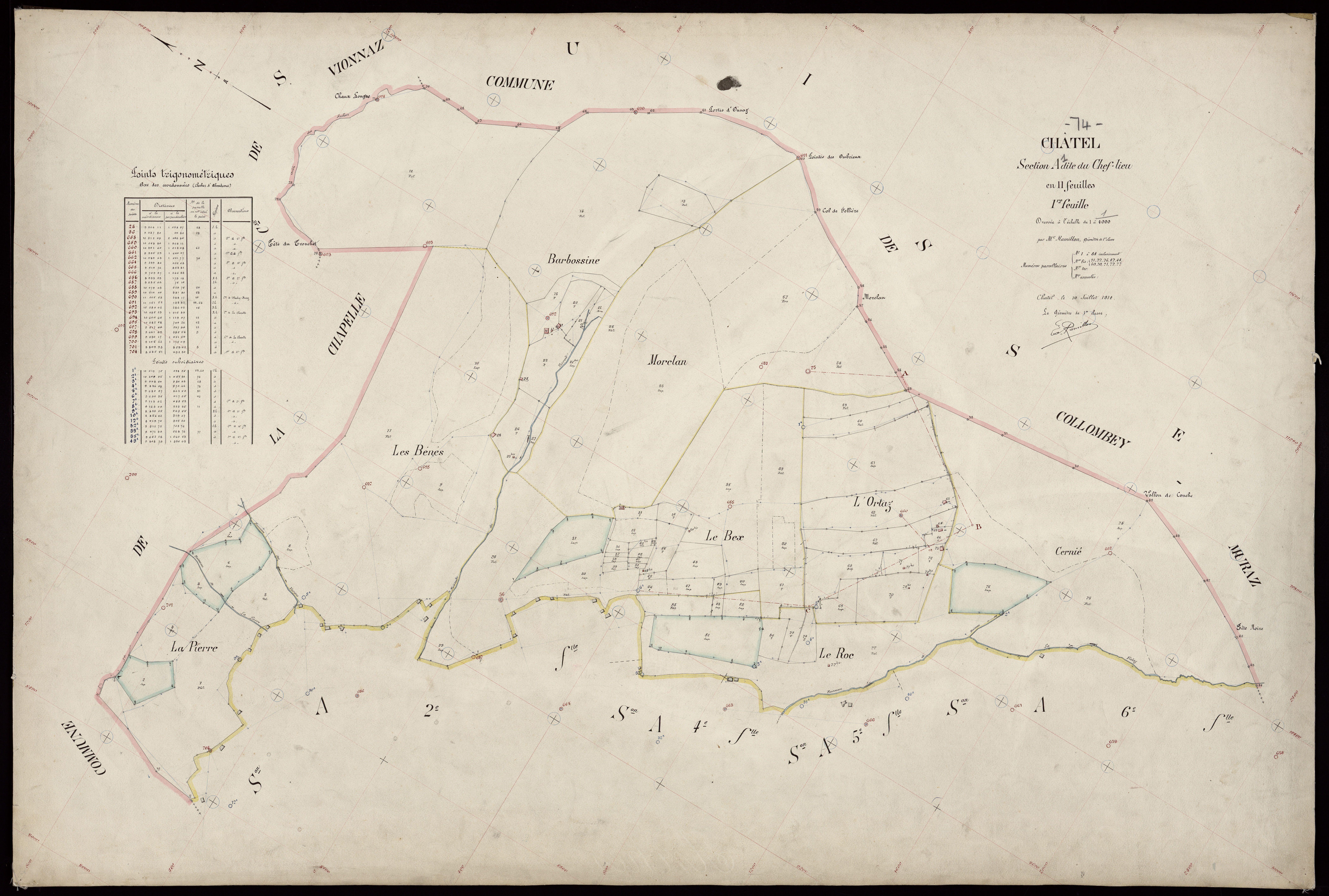 3 P 3 3340 - Feuille n° 2, parcelles n° 8 à 298 - 10 juillet 1914