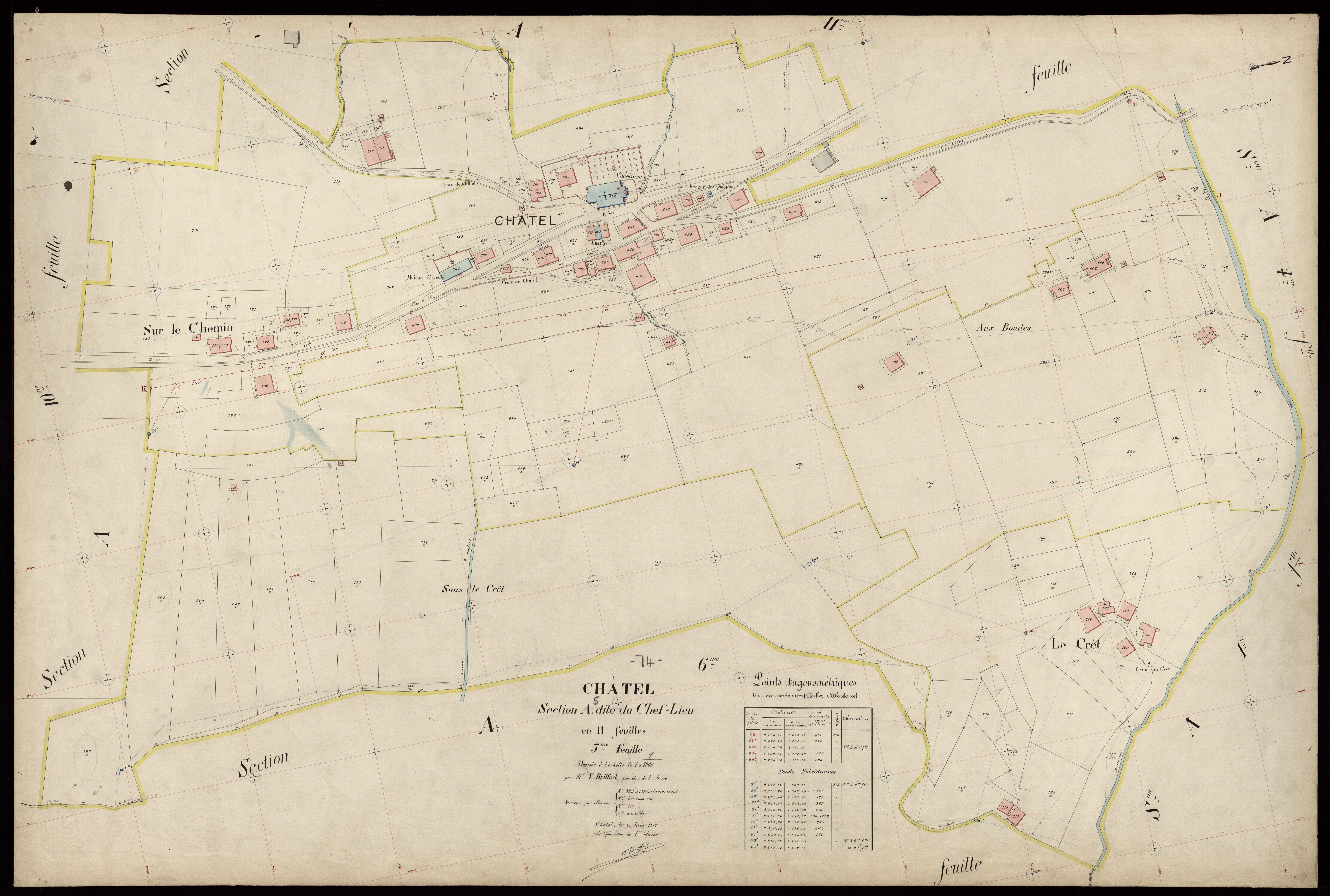 3 P 3 3343 - Feuille n° , parcelles n° 83 à 779 - 20 juin 1914
