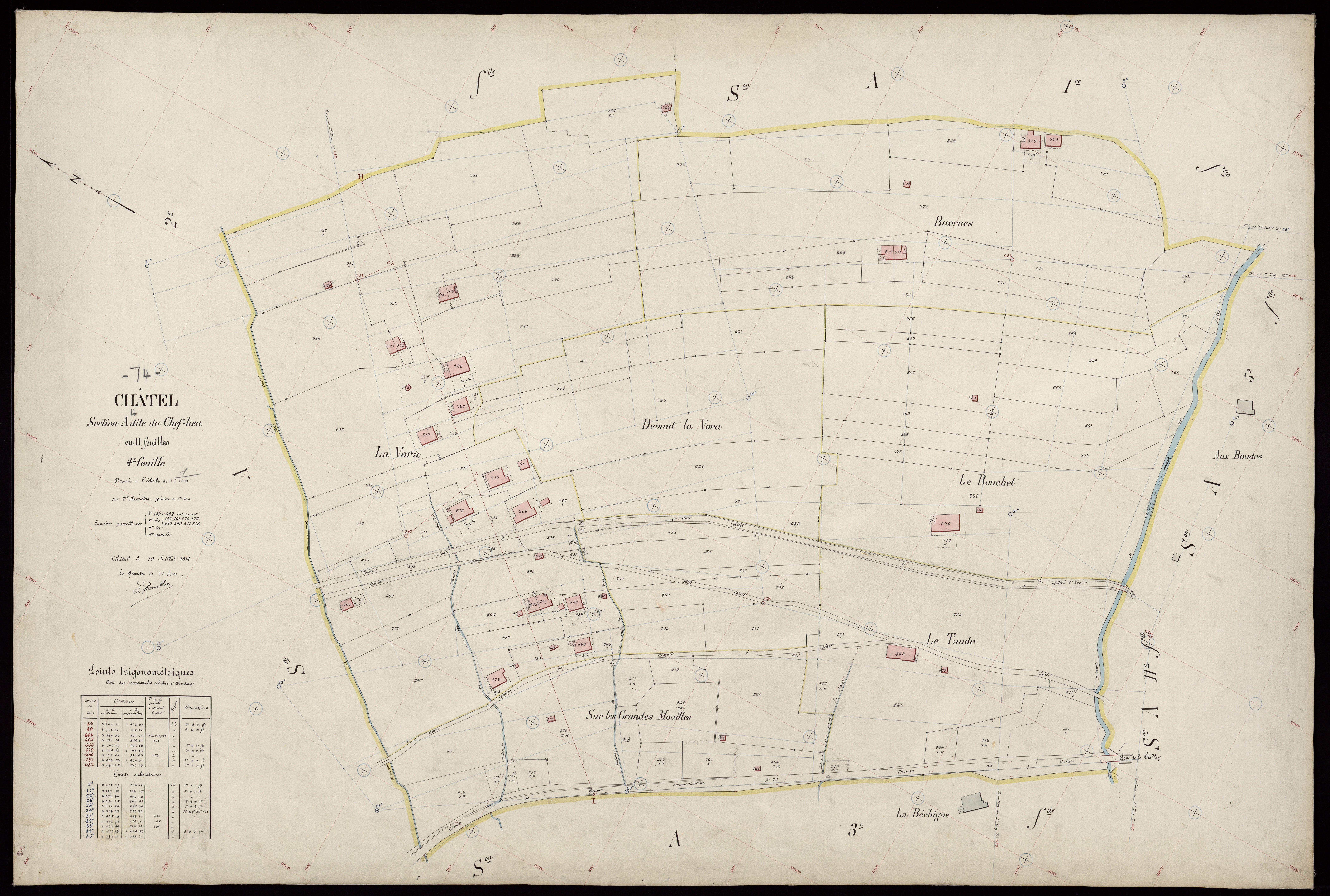 3 P 3 3344 - Feuille n° 6, parcelles n° 780 à 821 - 20 juin 1914