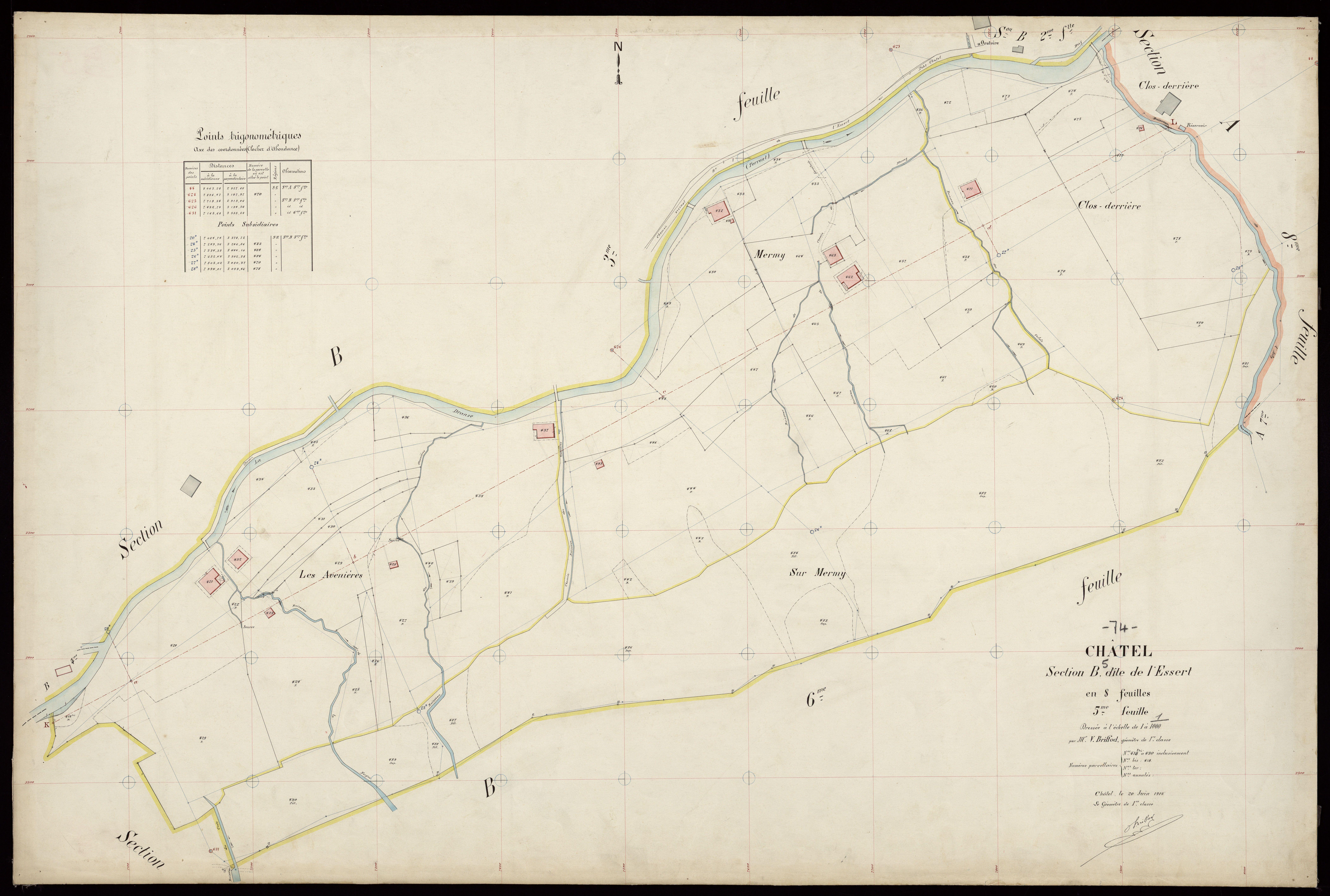 3 P 3 3355 - Feuille n° 6, parcelles n° 491 à 68 - 20 juin 1914