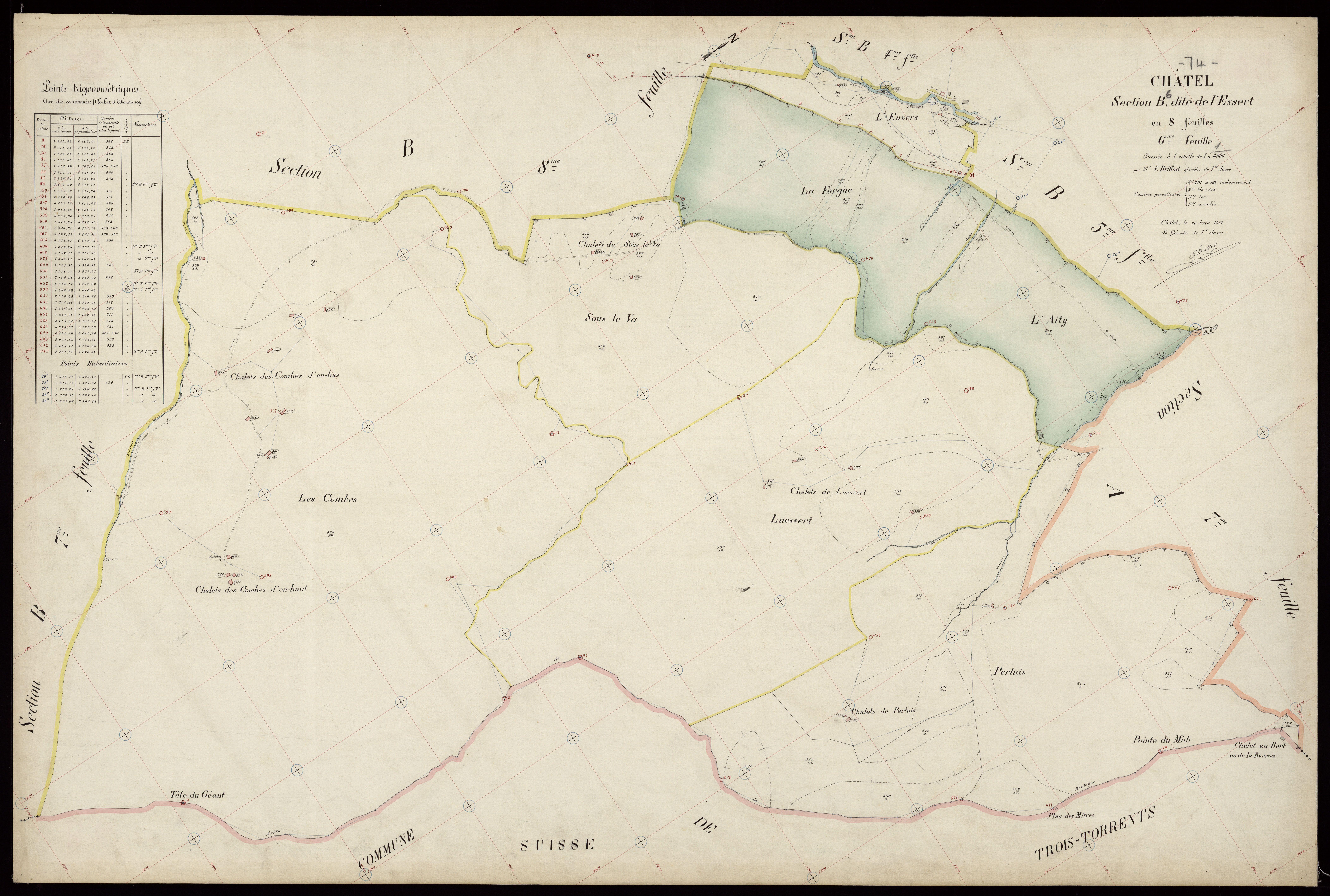 3 P 3 3356 - Feuille n° 7, parcelles n° 69 à 641 - 20 juin 1914