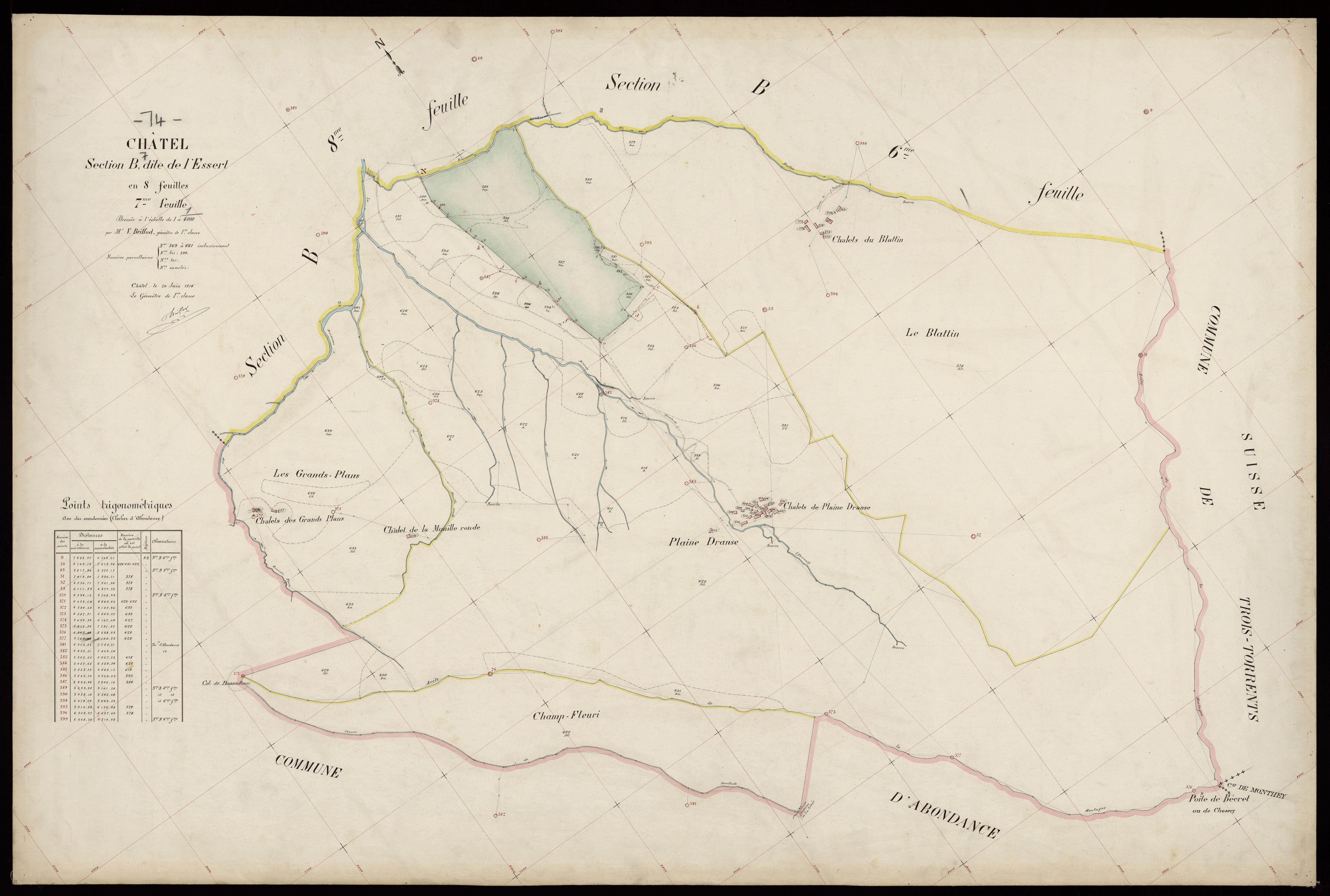 3 P 3 3357 - Feuille n° 8, parcelles n° 642 à 869 - 20 juin 1914