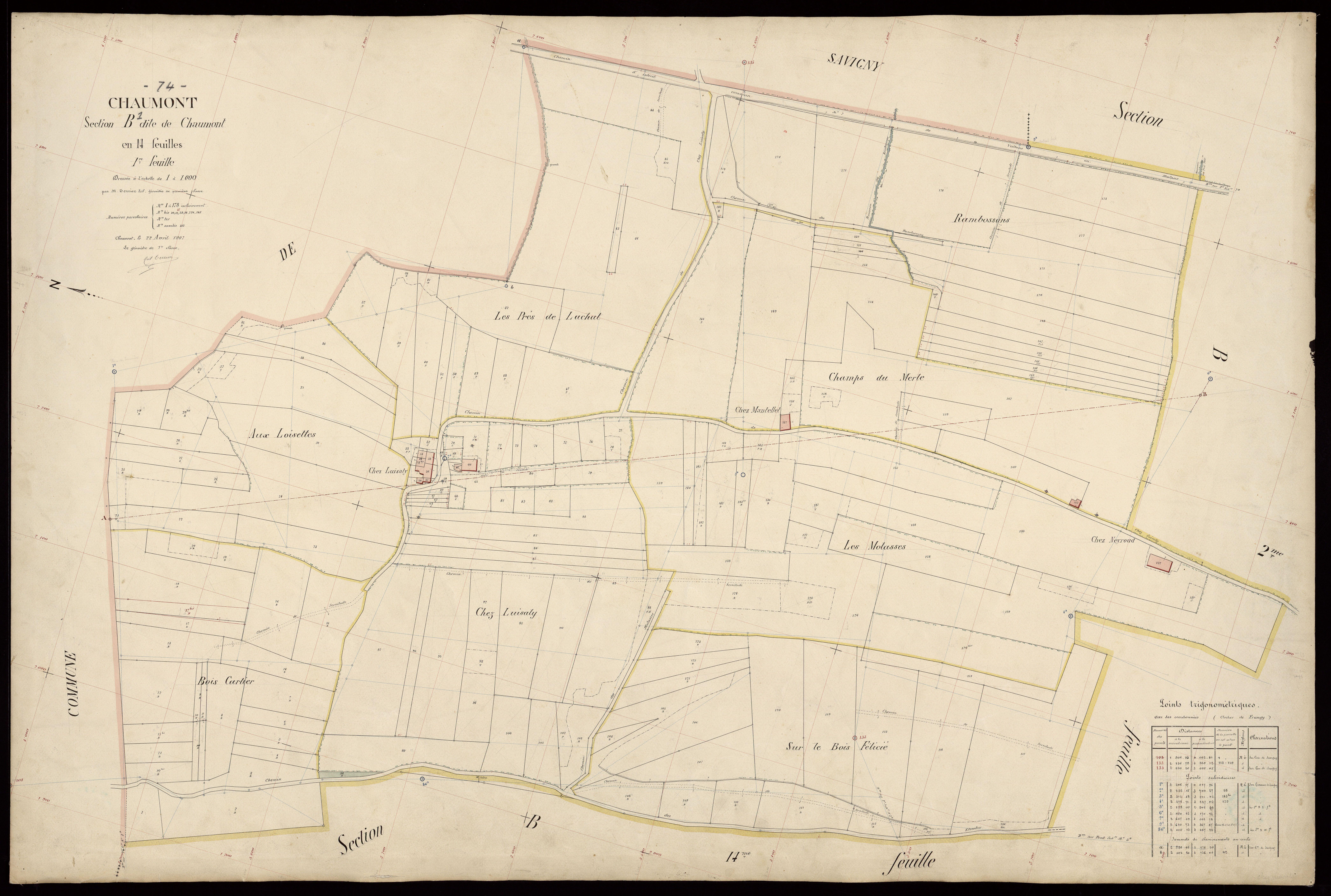 3 P 3 3392 - Feuille n° 2, parcelles n° 179 à 238 - 22 avril 1907
