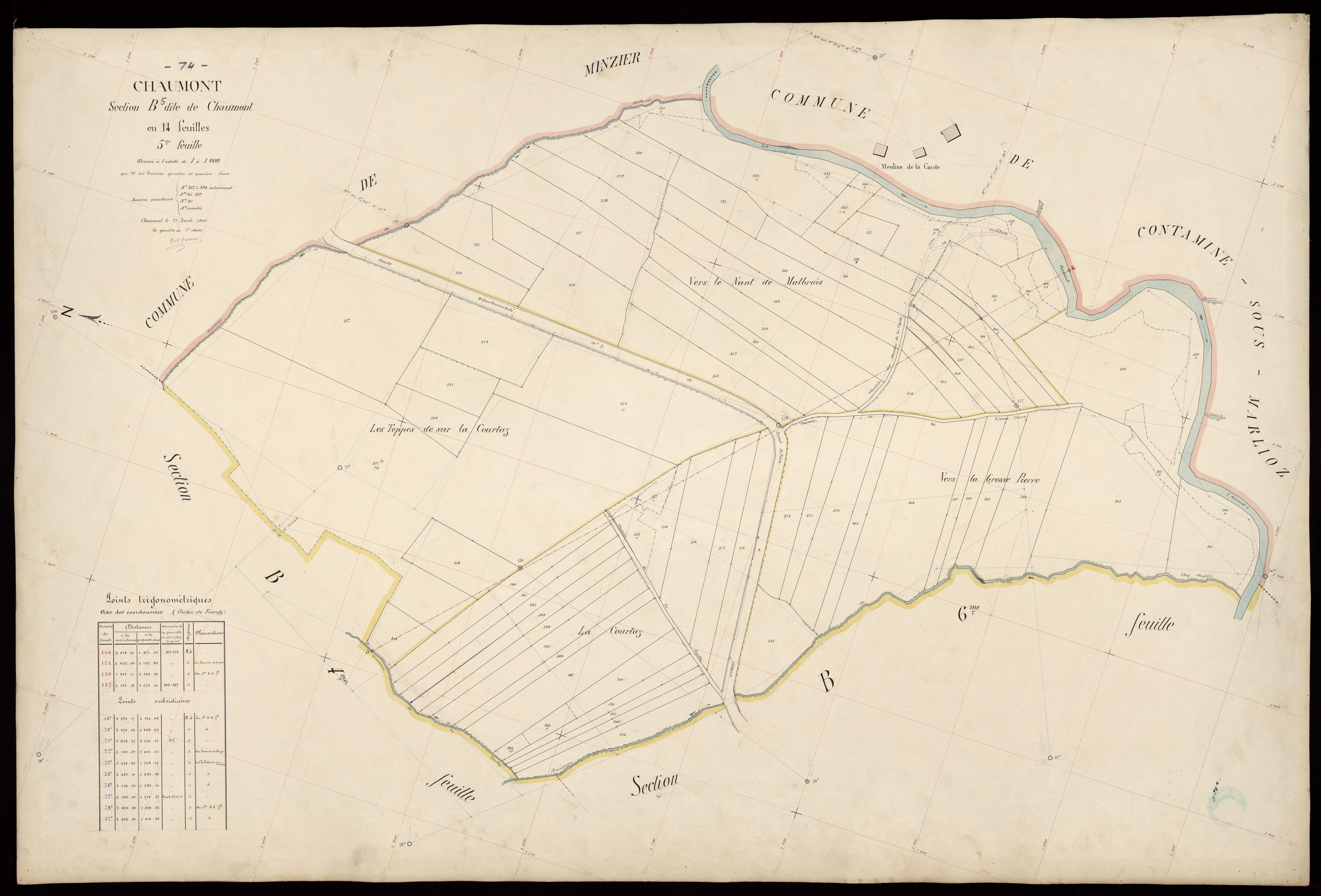 3 P 3 3396 - Feuille n° 6, parcelles n° 39 à 4 - 22 avril 1907