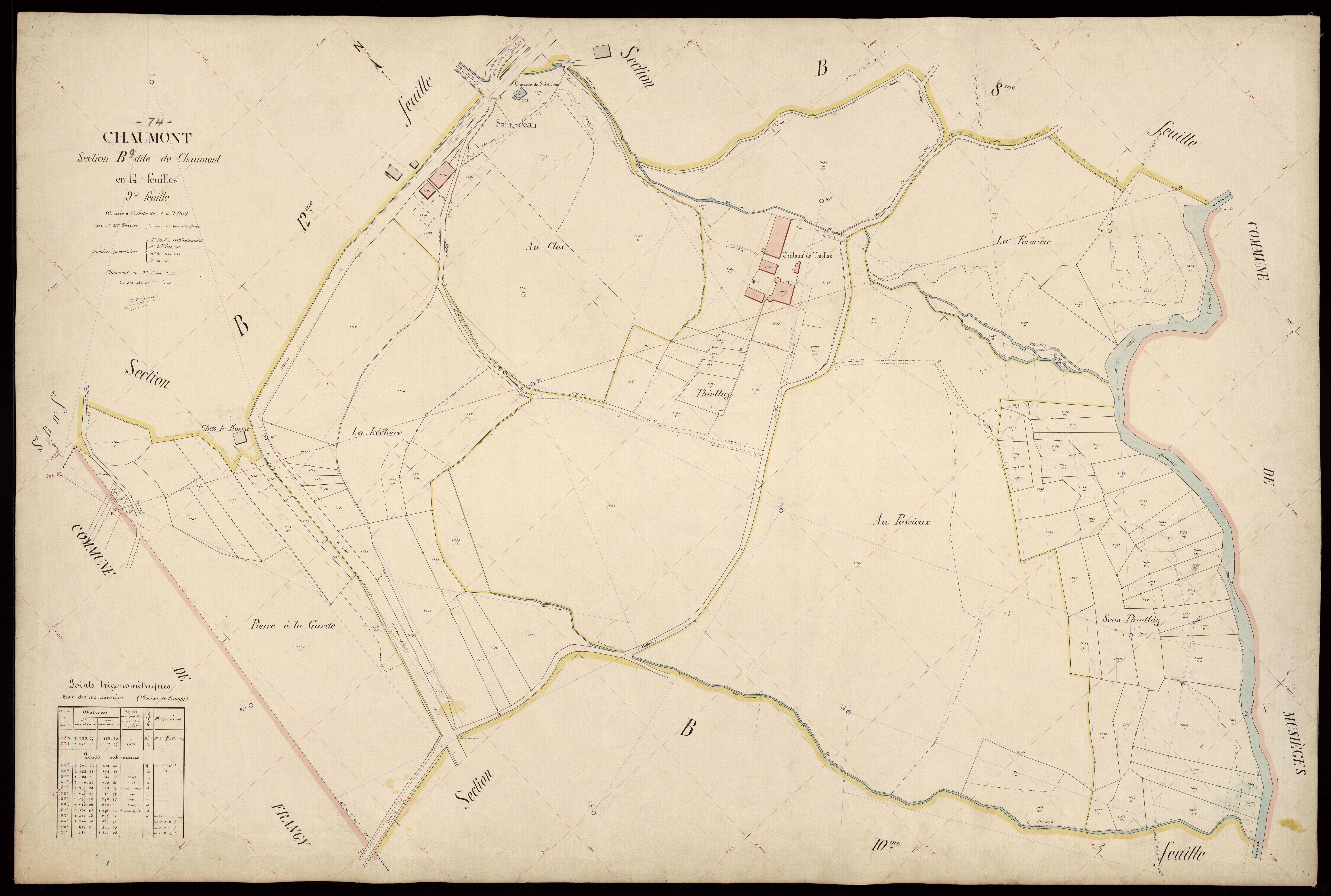 3 P 3 3400 - Feuille n° 10, parcelles n° 1141 à 1233 - 22 avril 1907
