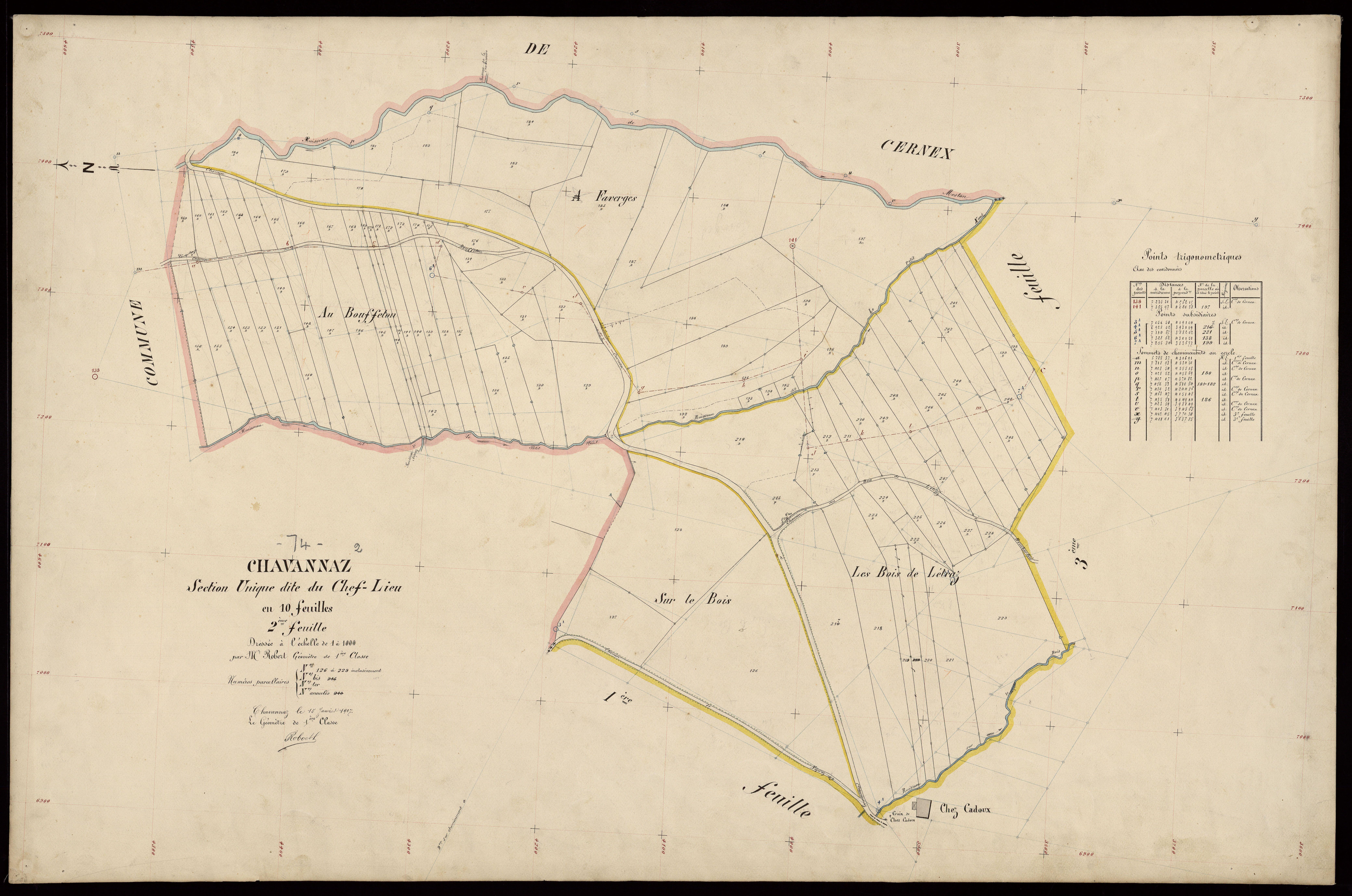 3 P 3 3408 - Feuille n° 3, parcelles n° 230 à 427 - 15 janvier 1907