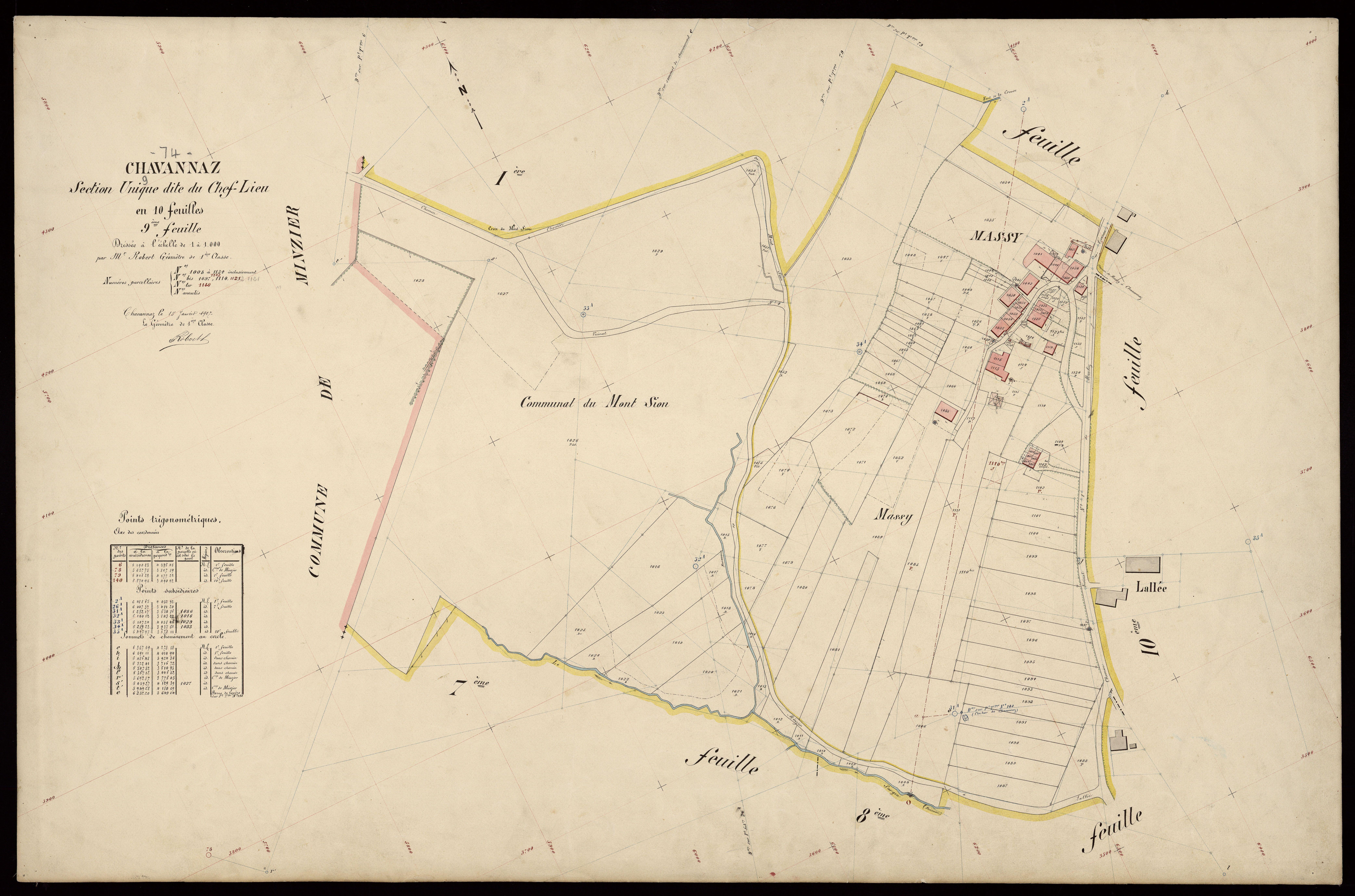 3 P 3 3415 - Feuille n° 10, parcelles n° 113 à 126 - 15 janvier 1907