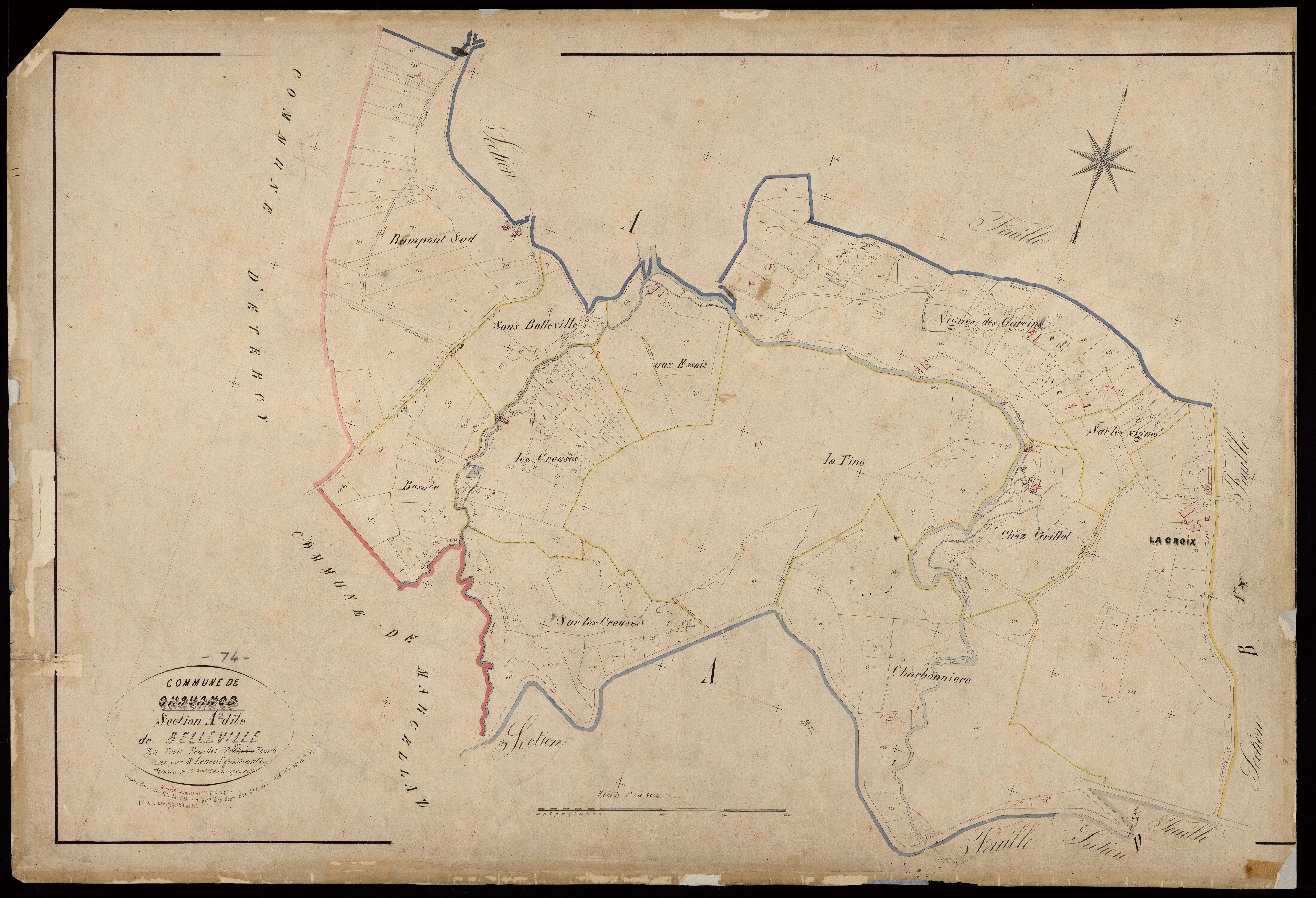 3 P 3 3419 - Feuille n° 3, parcelles n° 681 à 96 - 10 août 1865