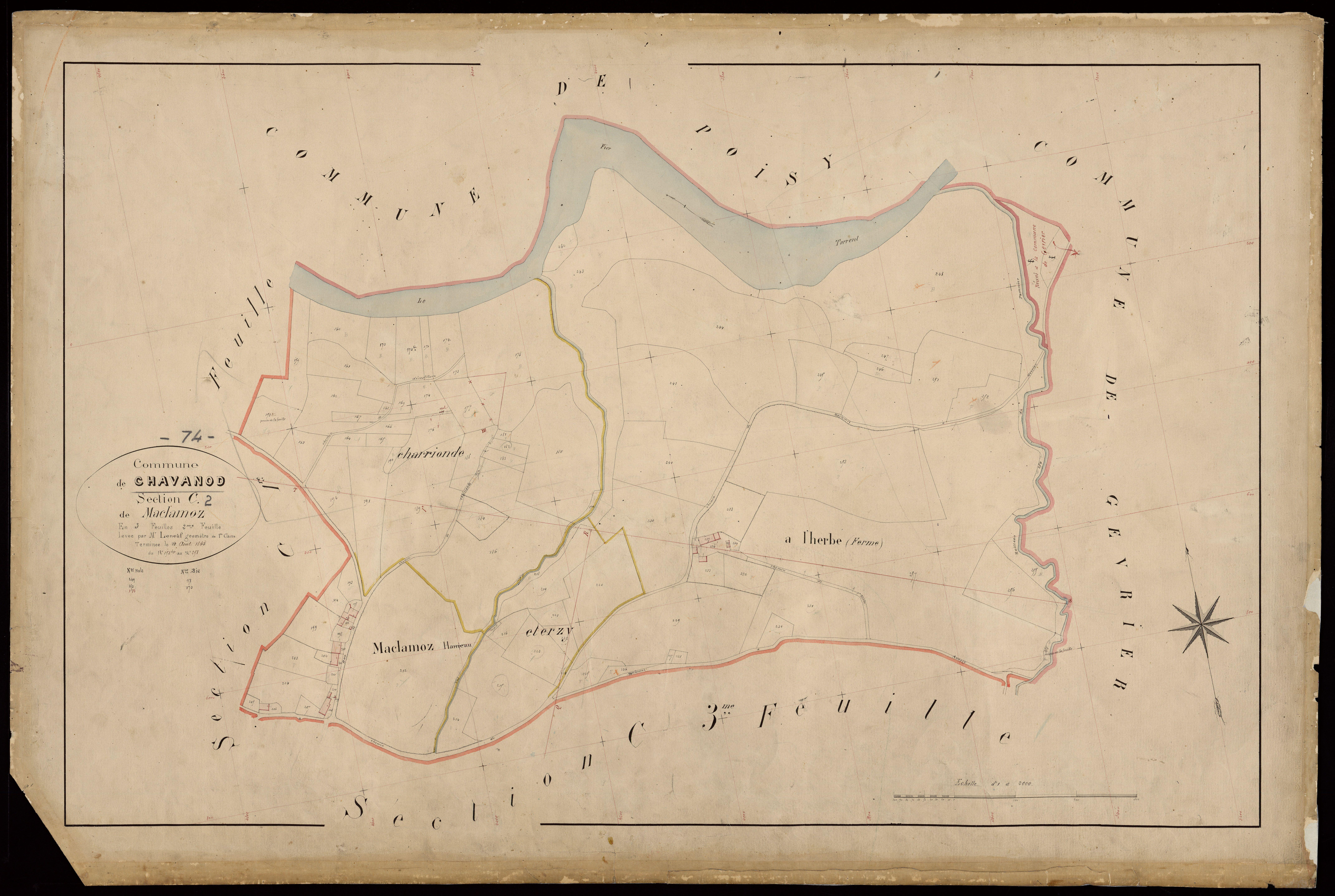 3 P 3 3424 - Feuille n° 3, parcelles n° 29 à 489 - 10 août 1865