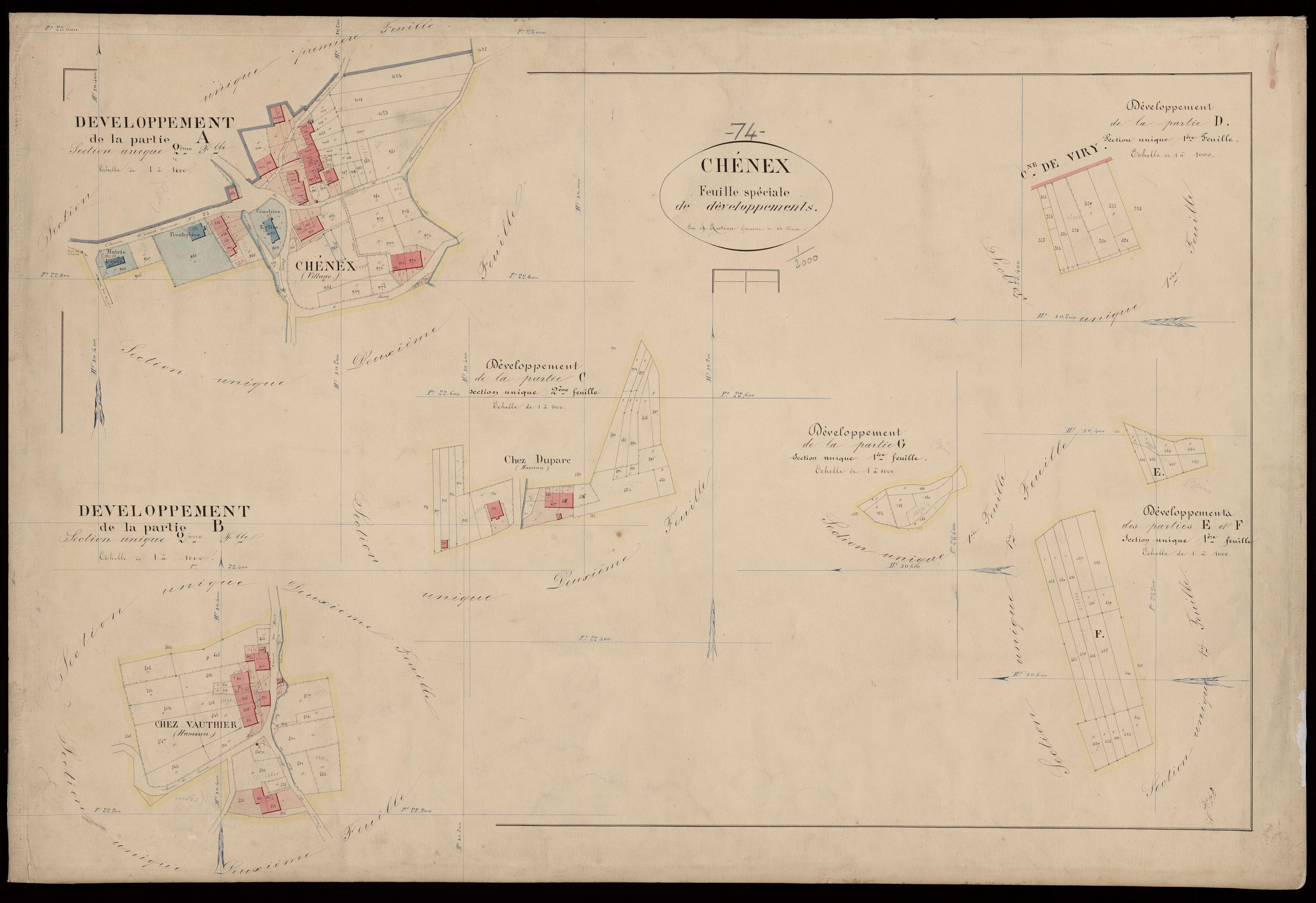 3 P 3 3446 - Feuille n° 3, parcelles n° 1107 à 180 - 1er novembre 1871