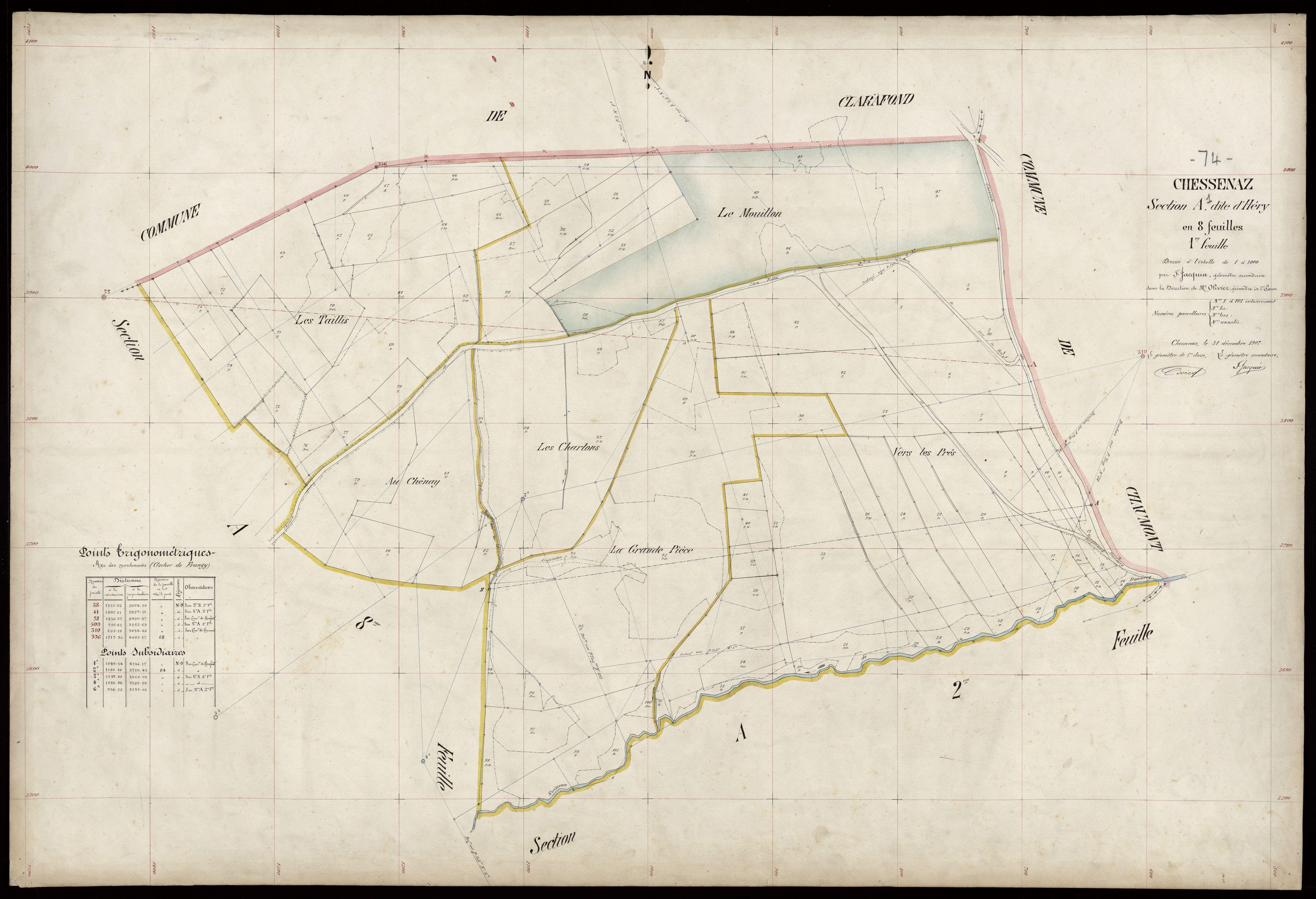 3 P 3 3492 - Feuille n° 2, parcelles n° 102 à 161 - 31 décembre 1907