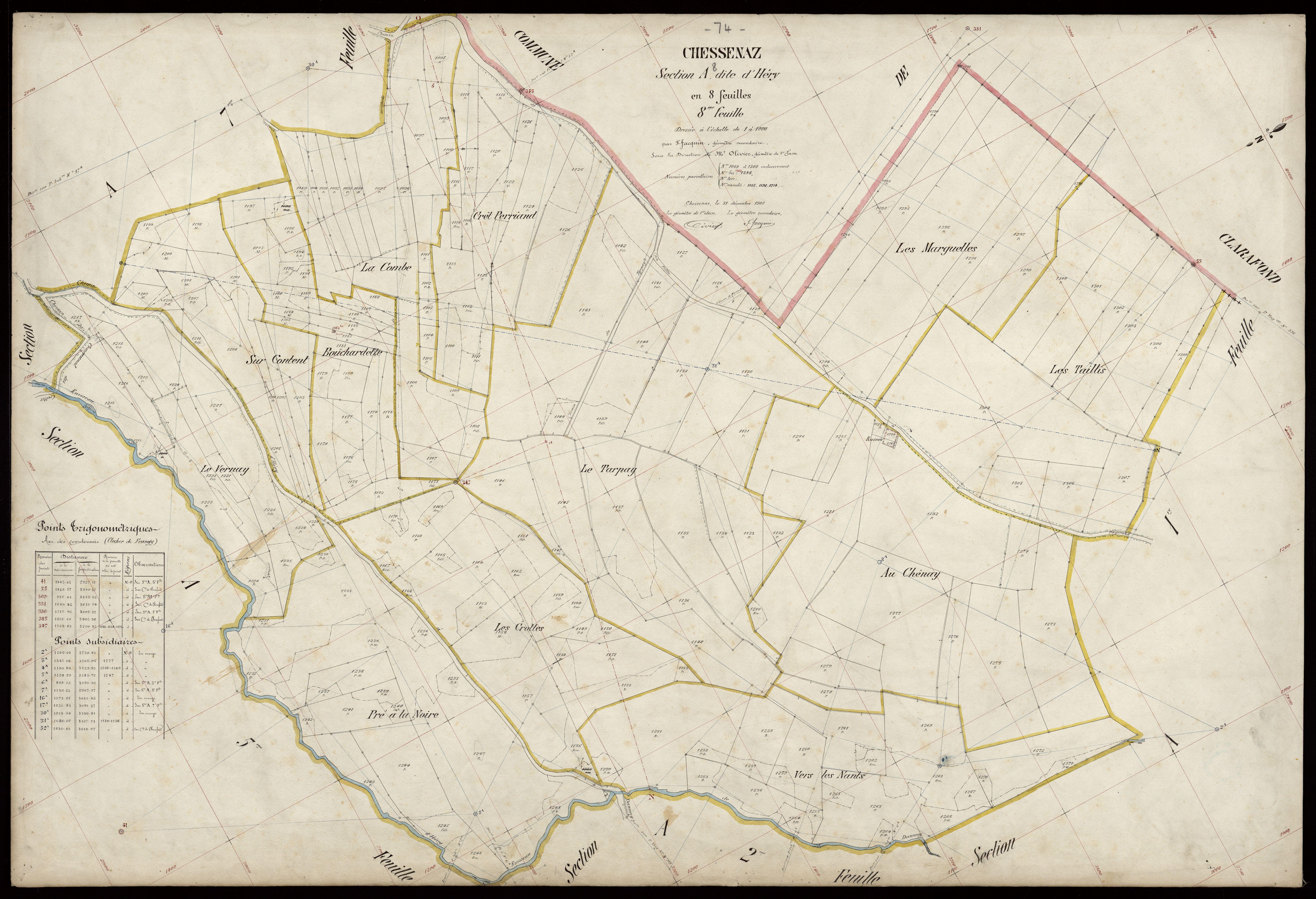 Section B : Chef-lieu - 1907