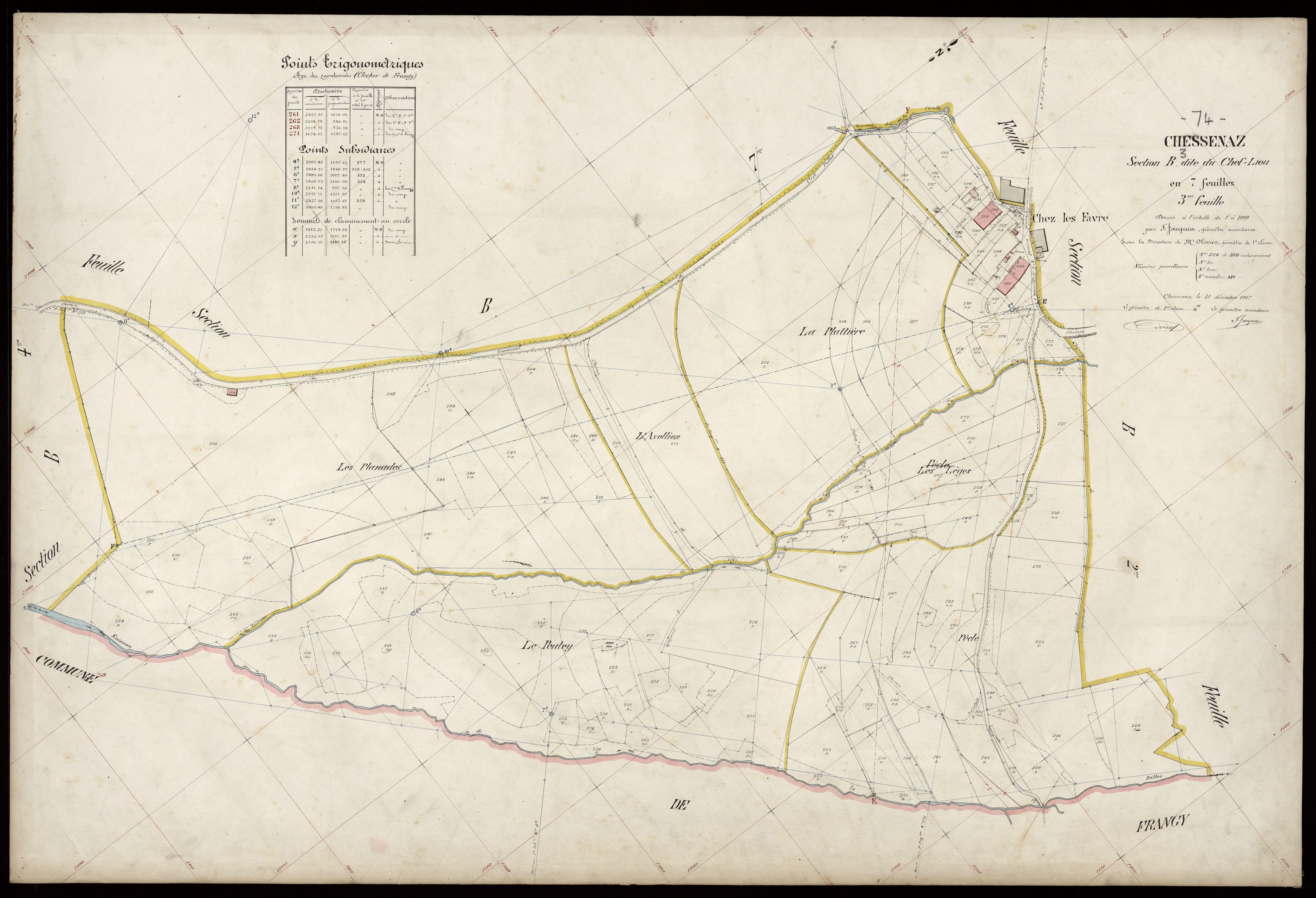 3 P 3 3502 - Feuille n° 4, parcelles n° 361 à 486 - 31 décembre 1907