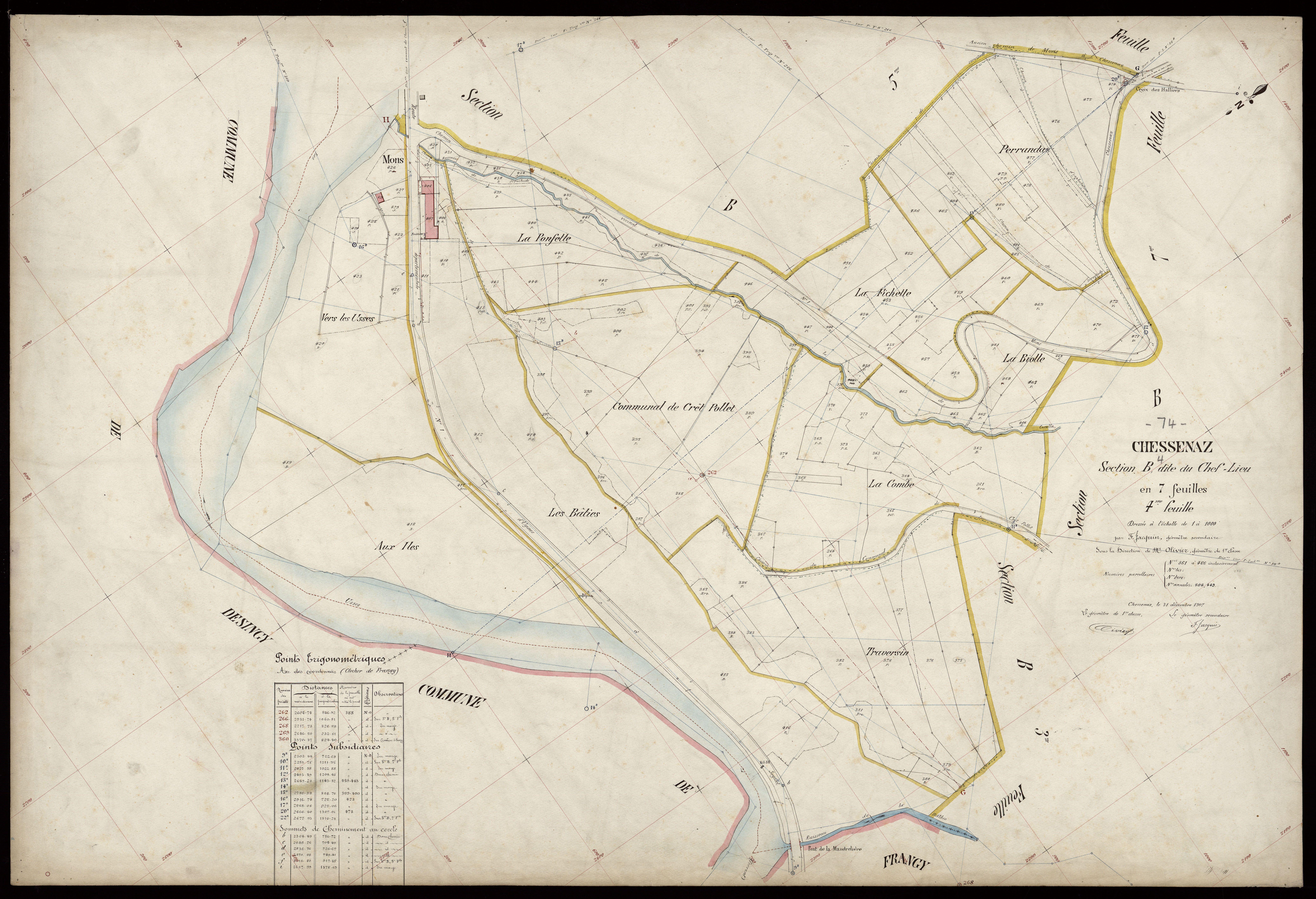3 P 3 3503 - Feuille n° , parcelles n° 487 à 678 - 31 décembre 1907