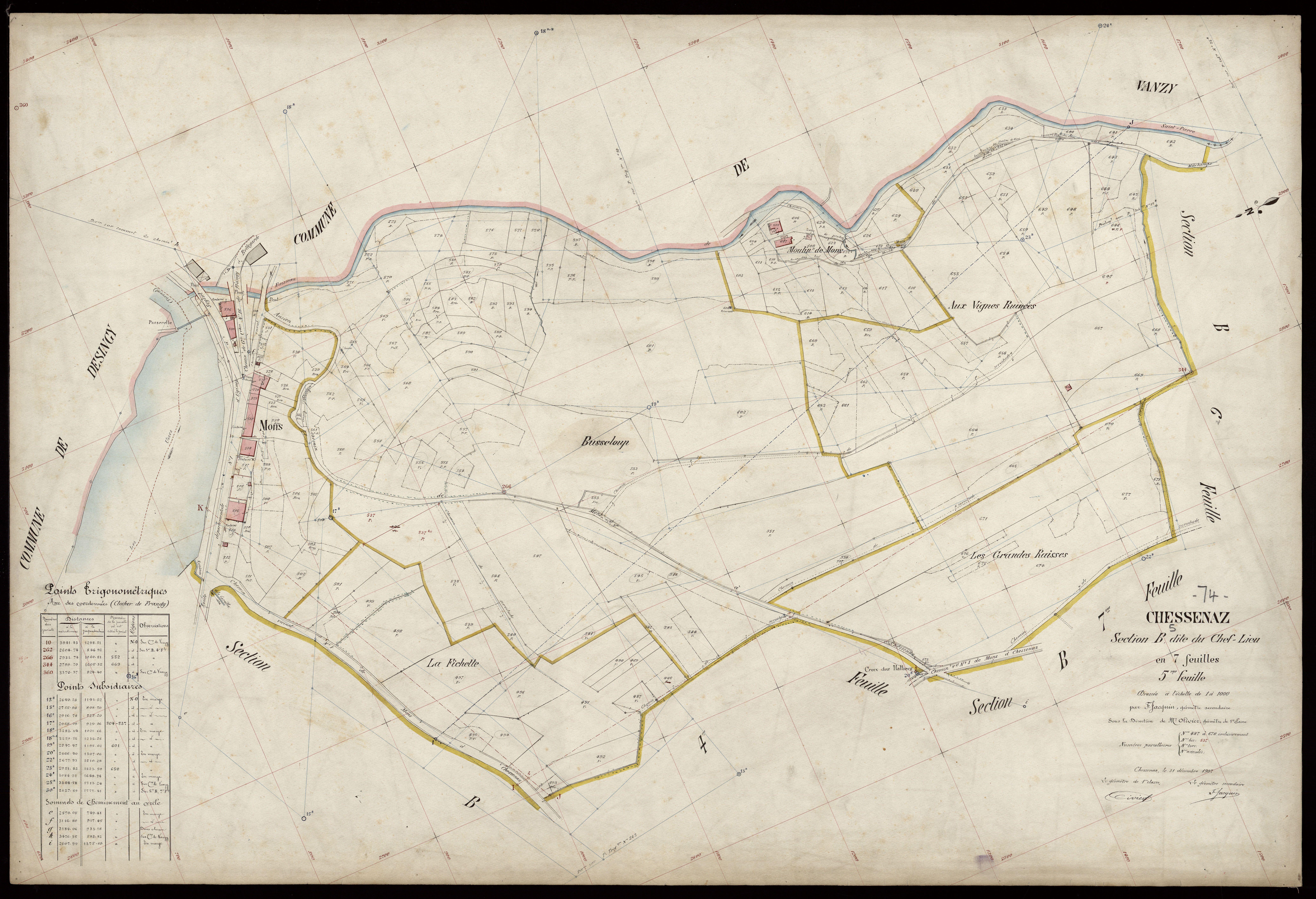 3 P 3 3504 - Feuille n° 6, parcelles n° 679 à 799 - 31 décembre 1907