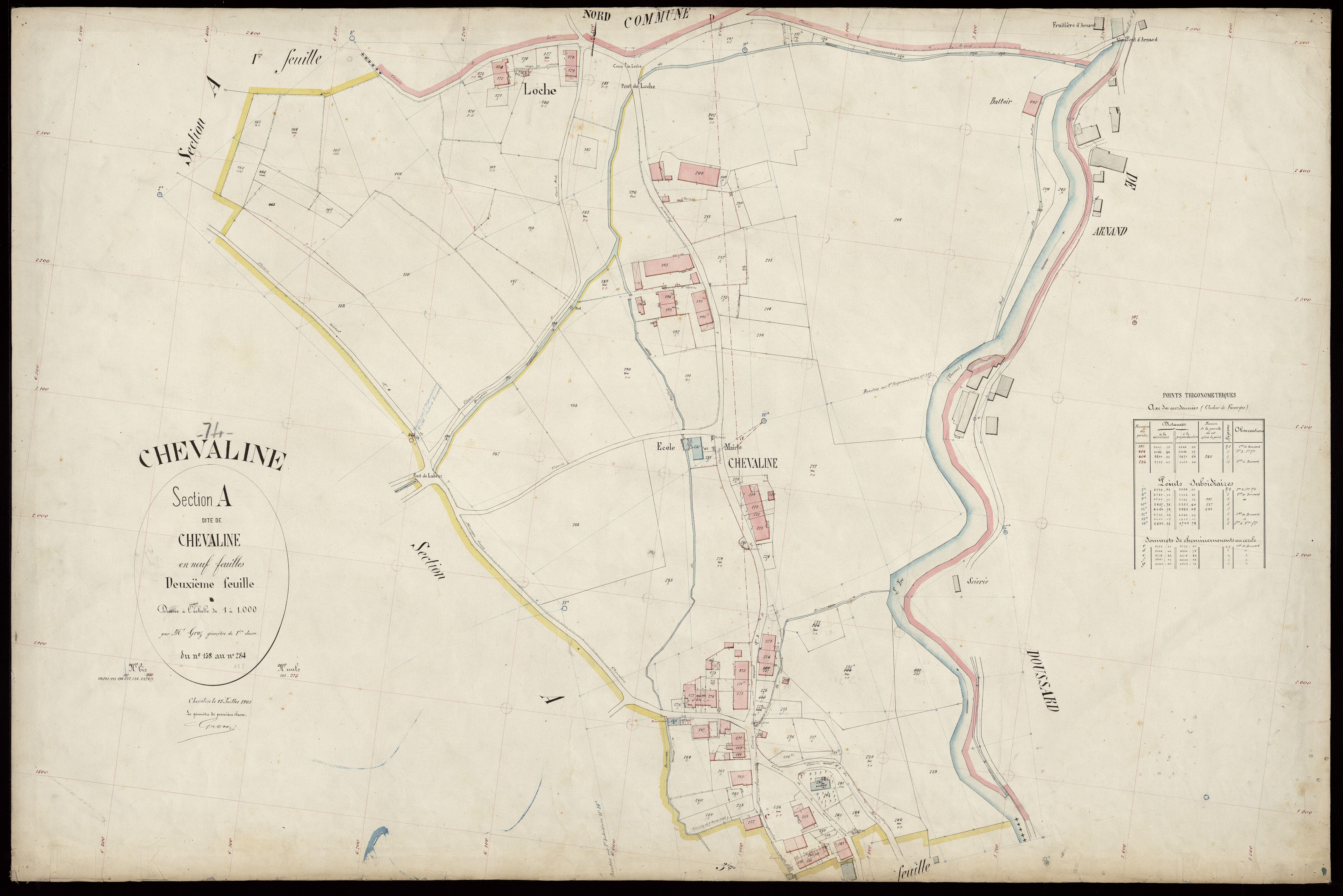 3 P 3 3510 - Feuille n° 3, parcelles n° 28 à 443 - 15 juillet 1905