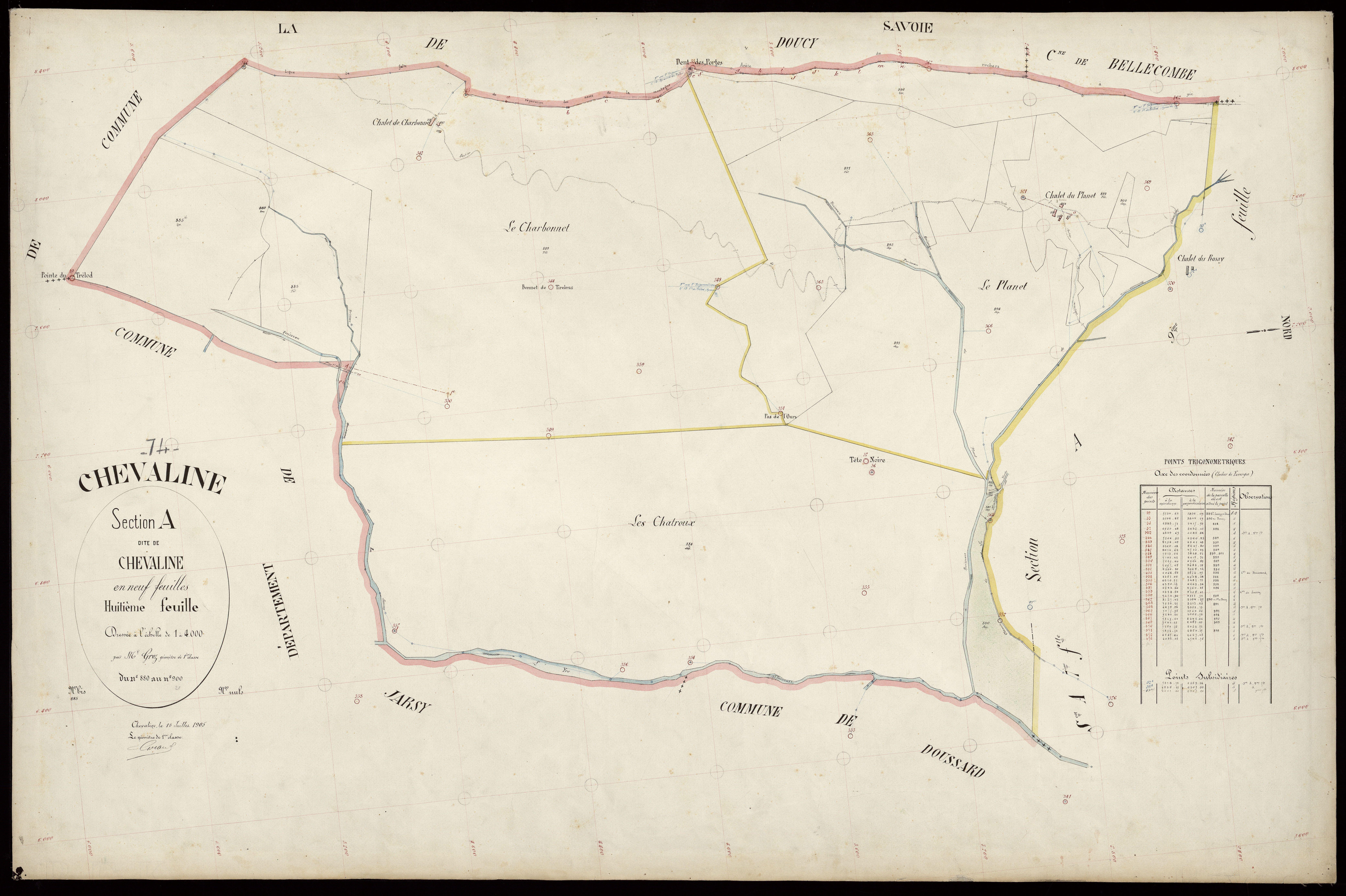 3 P 3 3516 - Feuille n° 9, parcelles n° 901 à 929 - 15 juillet 1905