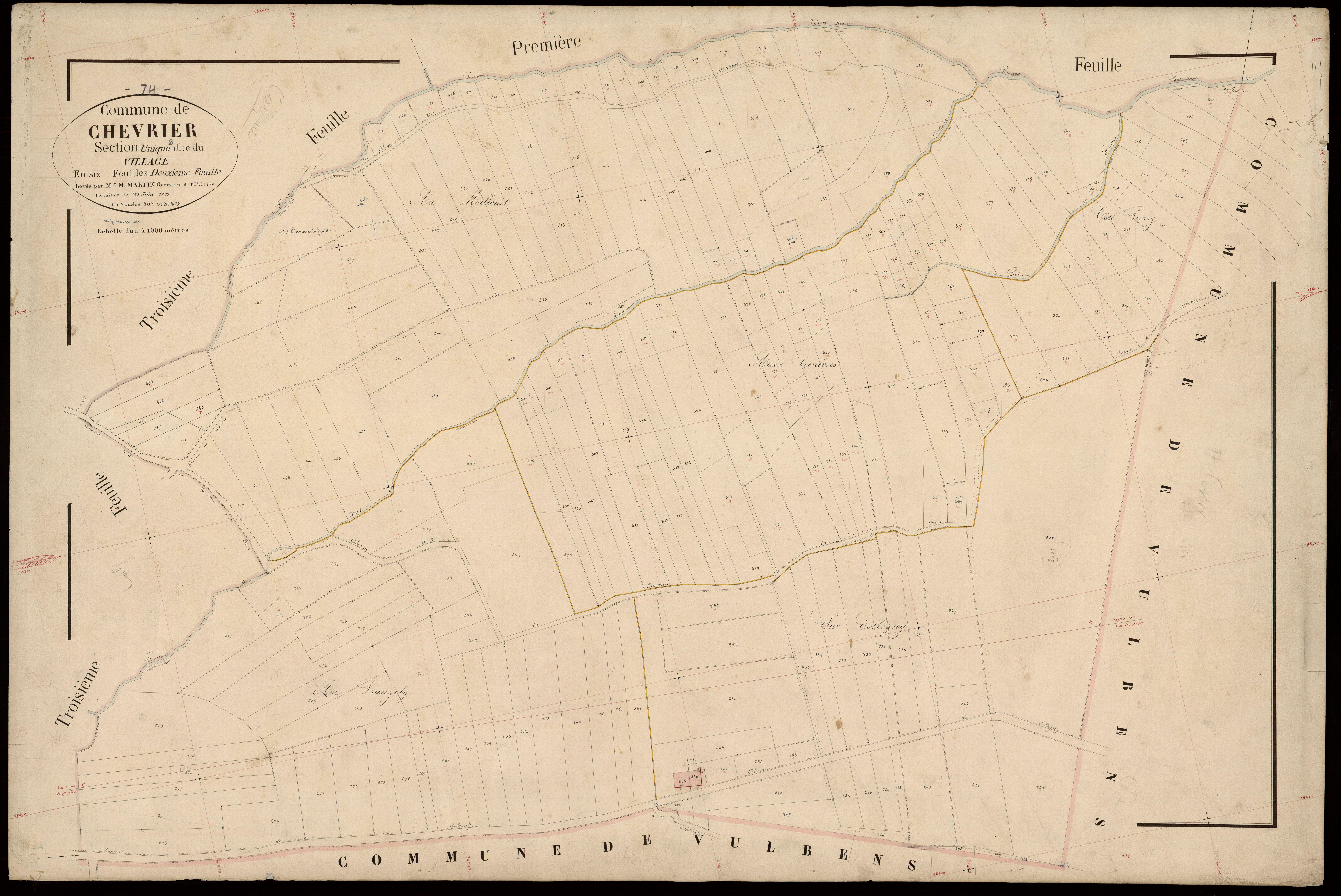3 P 3 3542 - Feuille n° 3, parcelles n° 460 à 802 - 22 juin 1872