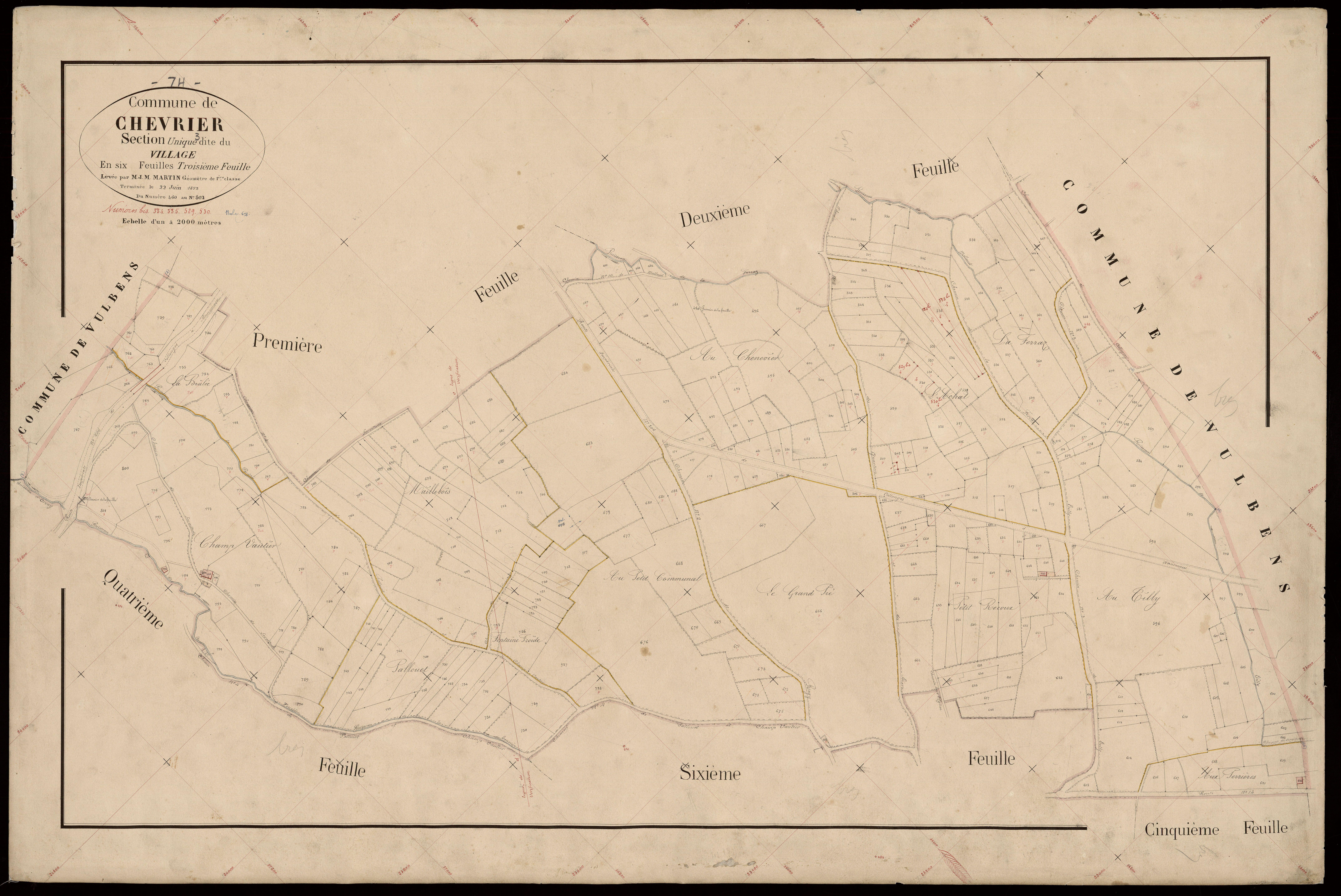 3 P 3 3543 - Feuille n° 4, parcelles n° 803 à 113 - 22 juin 1872