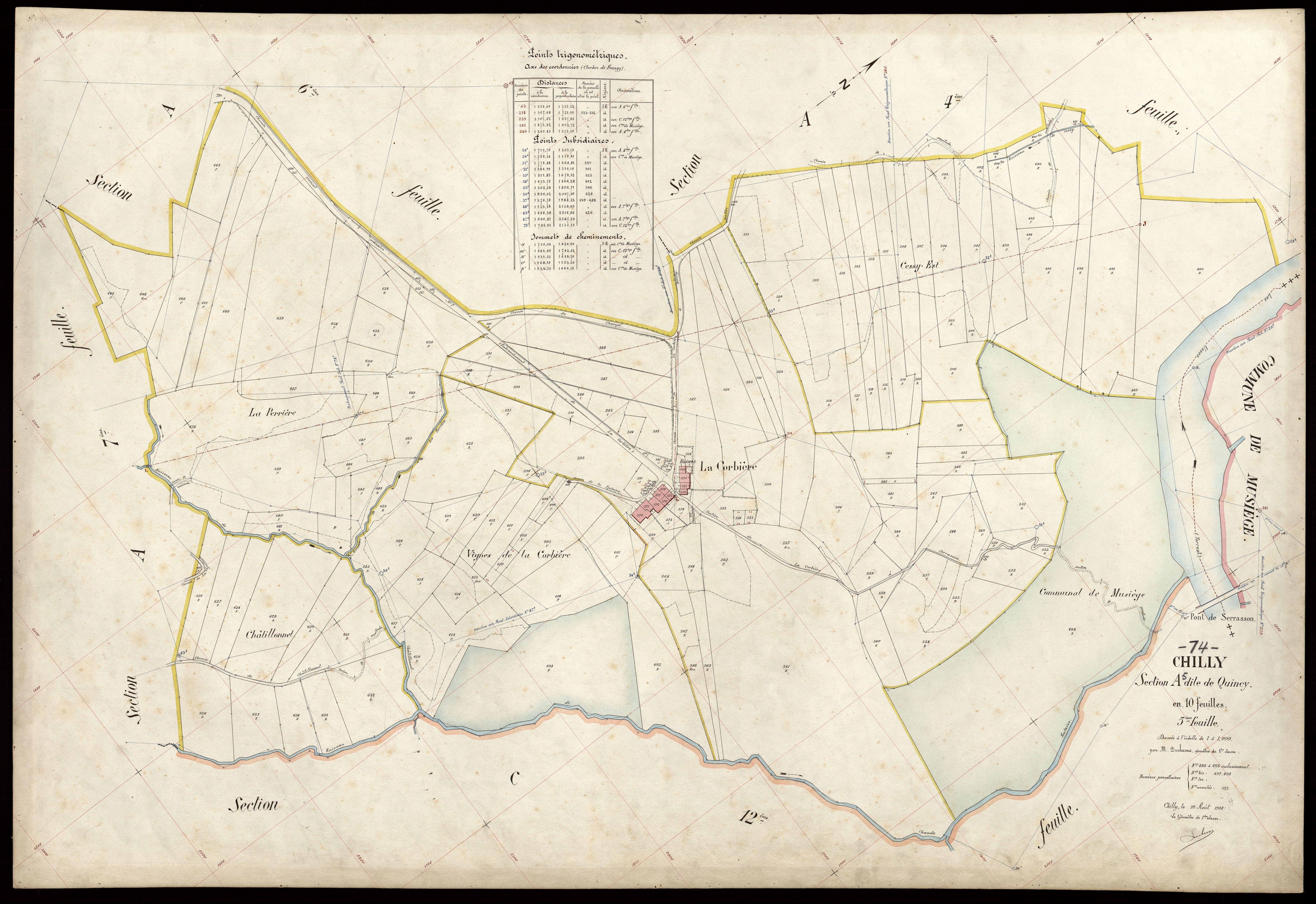 3 P 3 3564 - Feuille n° 6, parcelles n° 667 à 79 - 10 août 1908