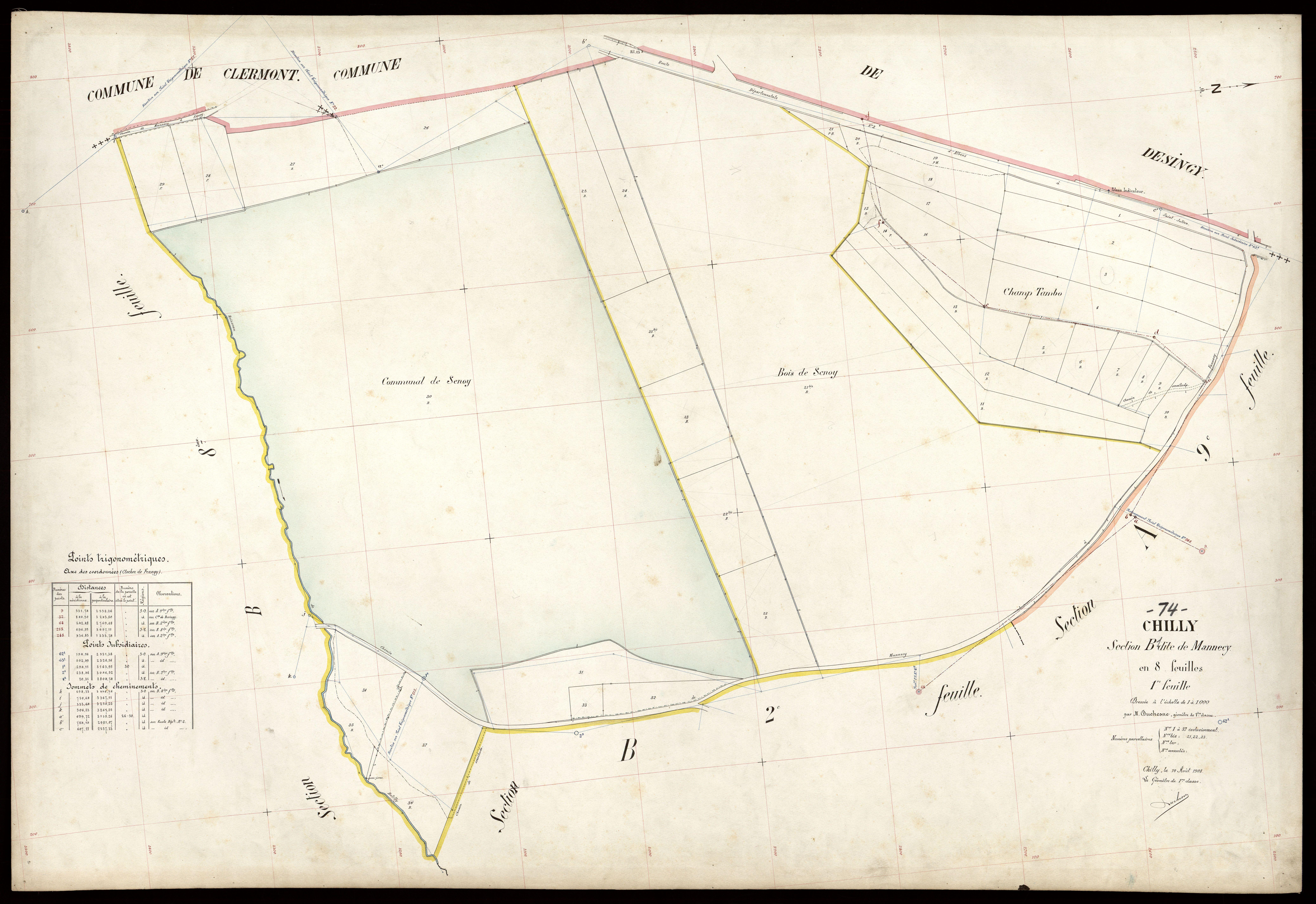 3 P 3 3570 - Feuille n° 2, parcelles n° 38 à 242 - 10 août 1908