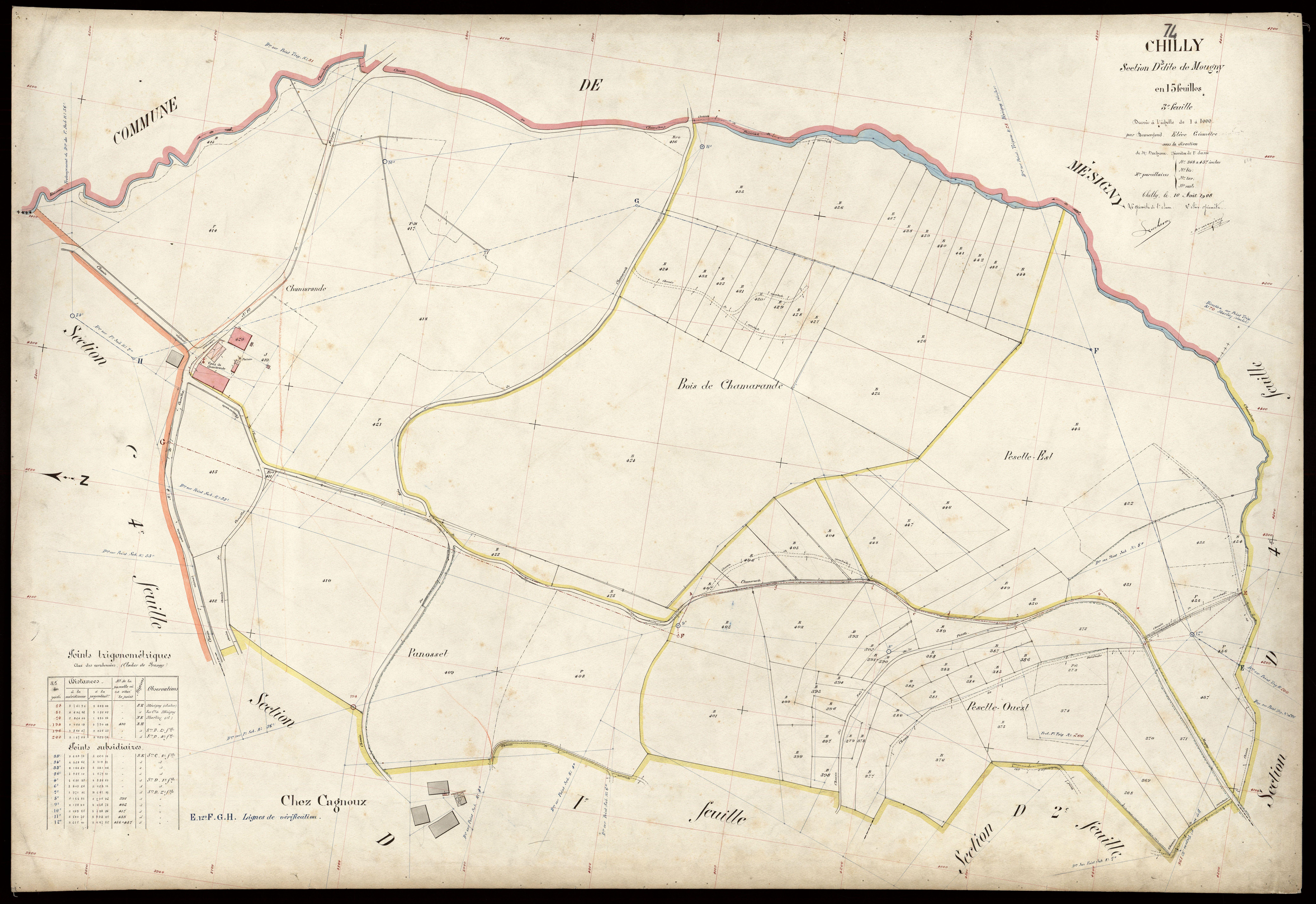 3 P 3 3594 - Feuille n° 4, parcelles n° 48 à 87 - 10 août 1908