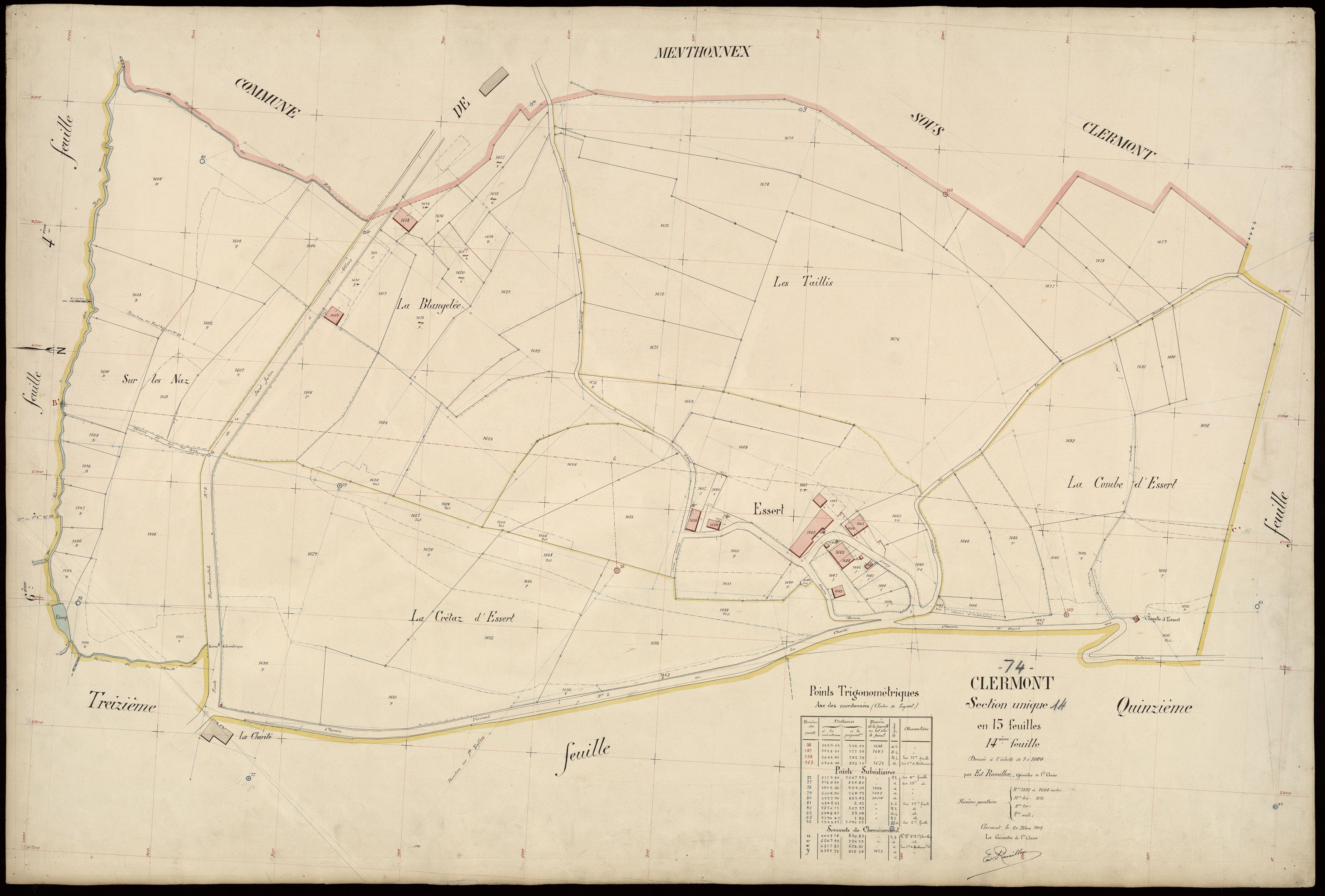 3 P 3 3677 - Feuille n° 1, parcelles n° 169 à 1781 - 20 mars 1909