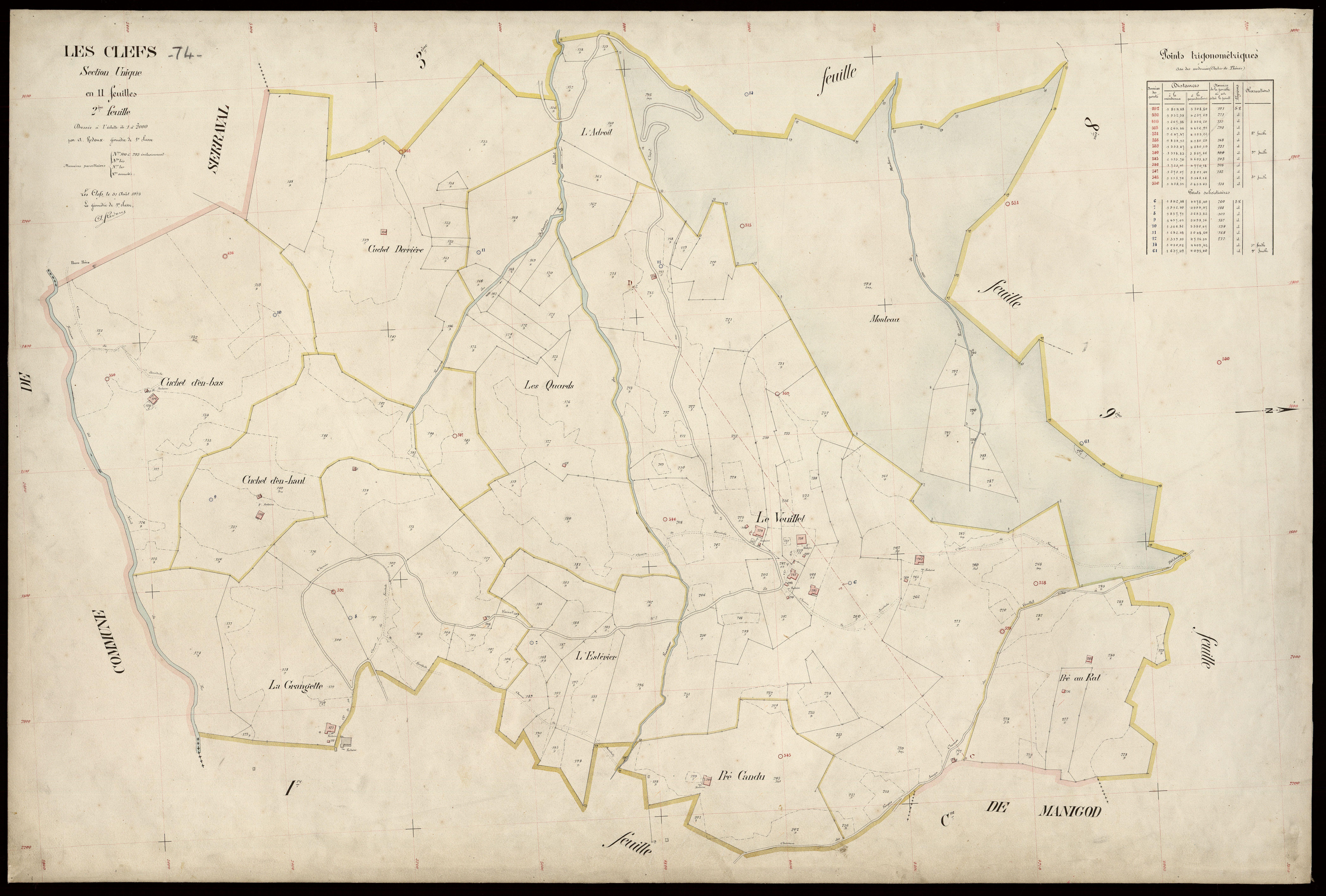 3 P 3 3646 - Feuille n° 3, parcelles n° 296 à 627 - 31 août 1923