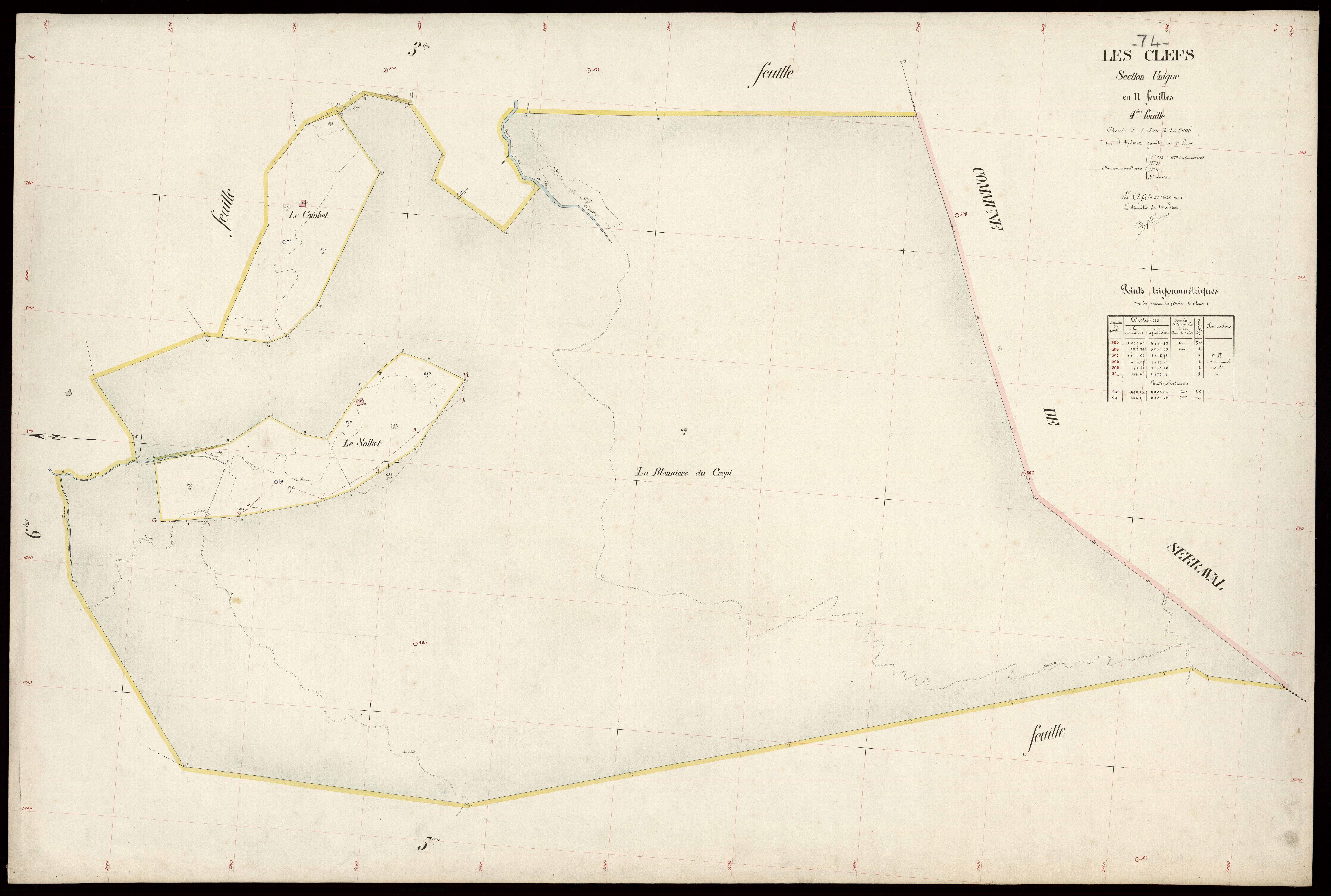 3 P 3 3648 - Feuille n° , parcelles n° 64 à 66 - 31 août 1923