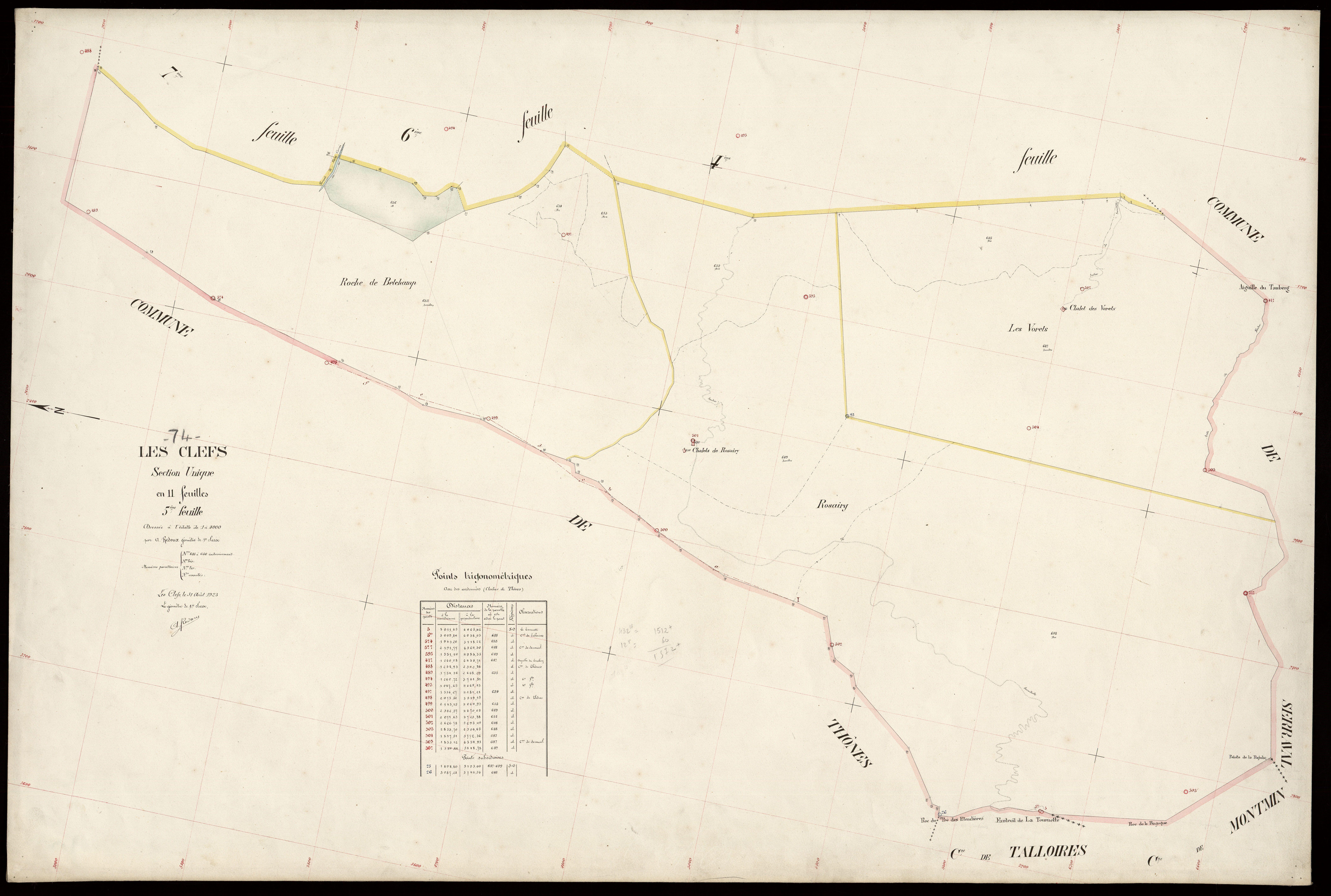 3 P 3 3649 - Feuille n° 6, parcelles n° 67 à 992 - 31 août 1923