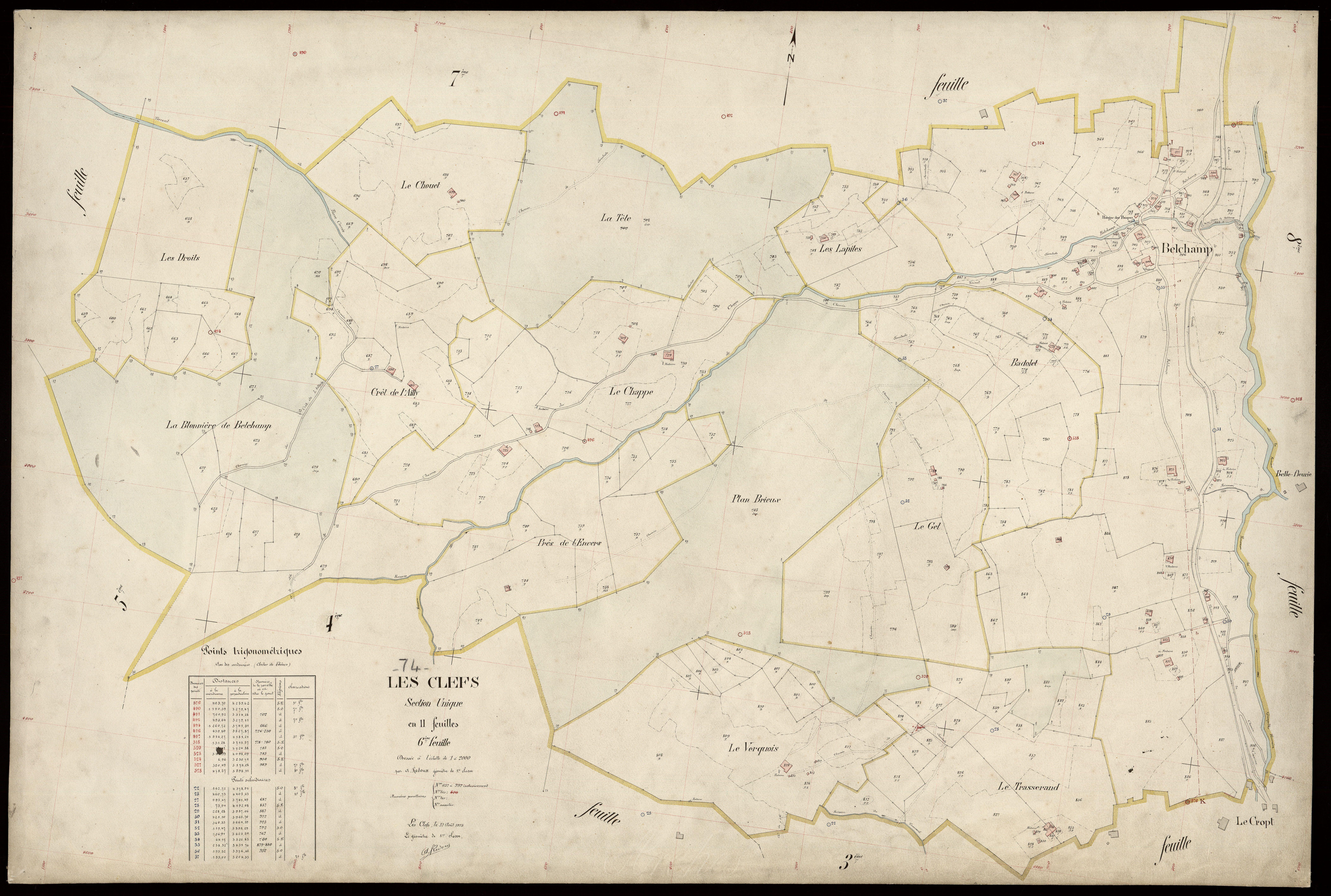 3 P 3 3650 - Feuille n° 7, parcelles n° 993 à 138 - 31 août 1923