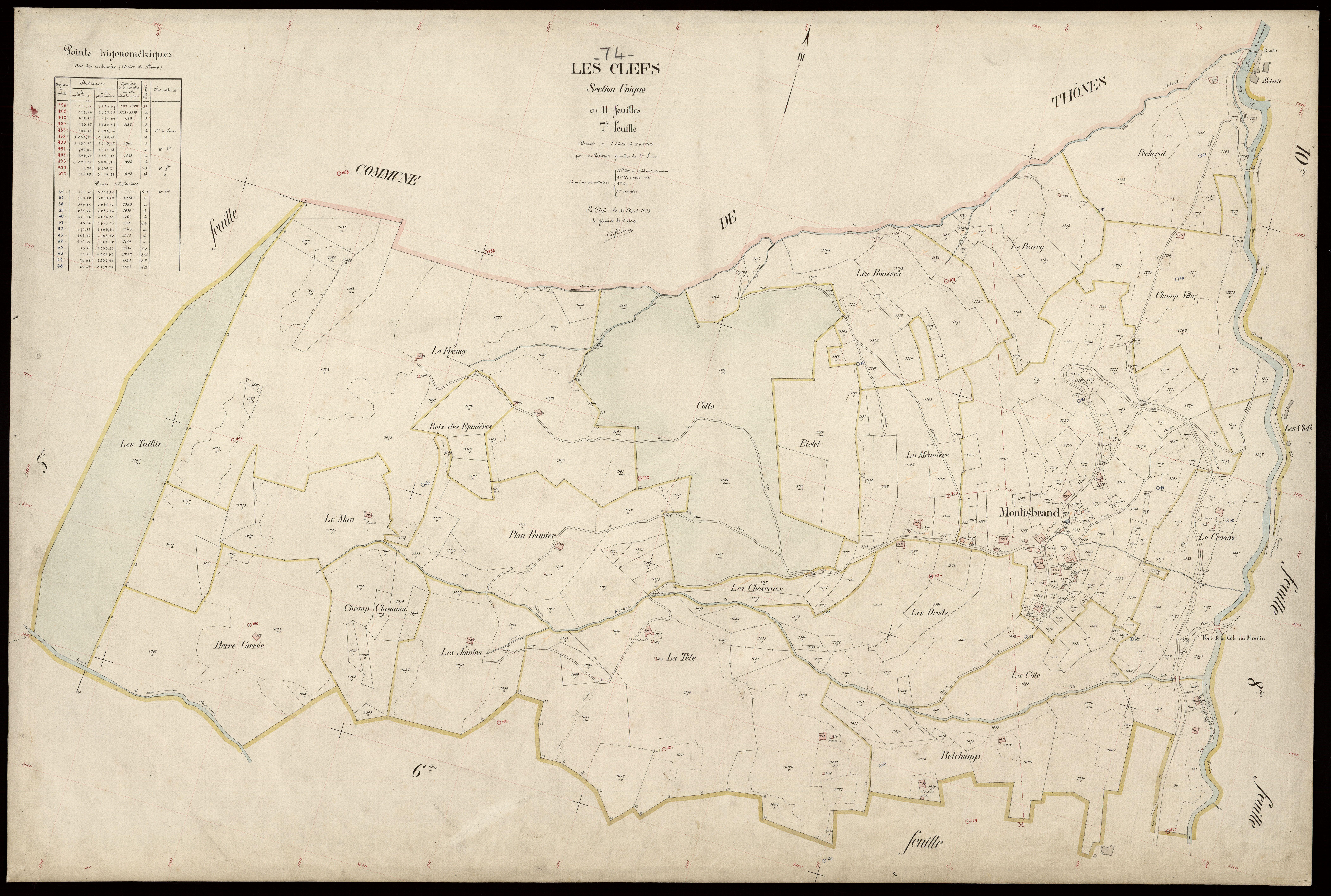 3 P 3 3651 - Feuille n° 8, parcelles n° 1386 à 1671 - 31 août 1923