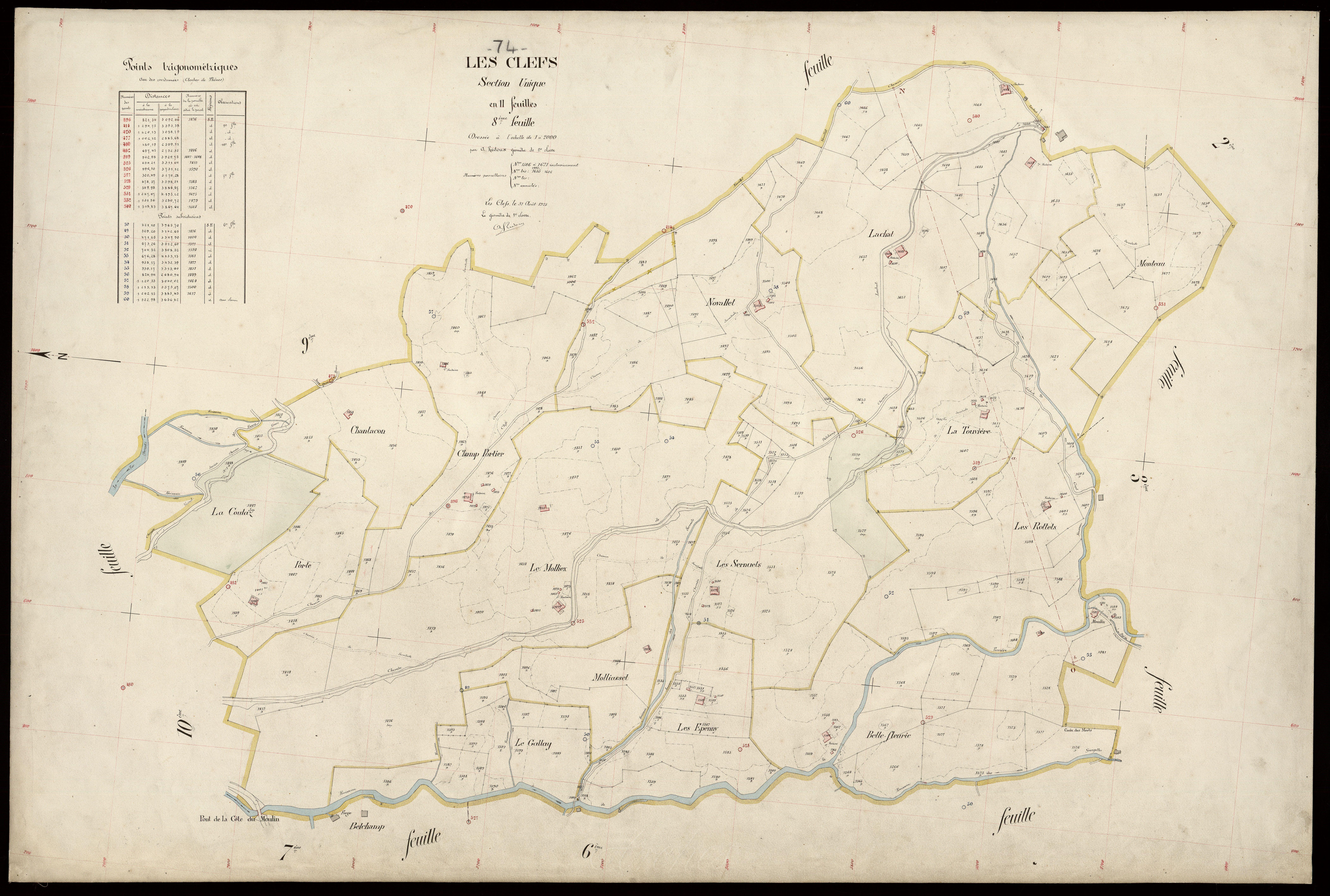 3 P 3 3652 - Feuille n° 9, parcelles n° 1672 à 1876 - 31 août 1923